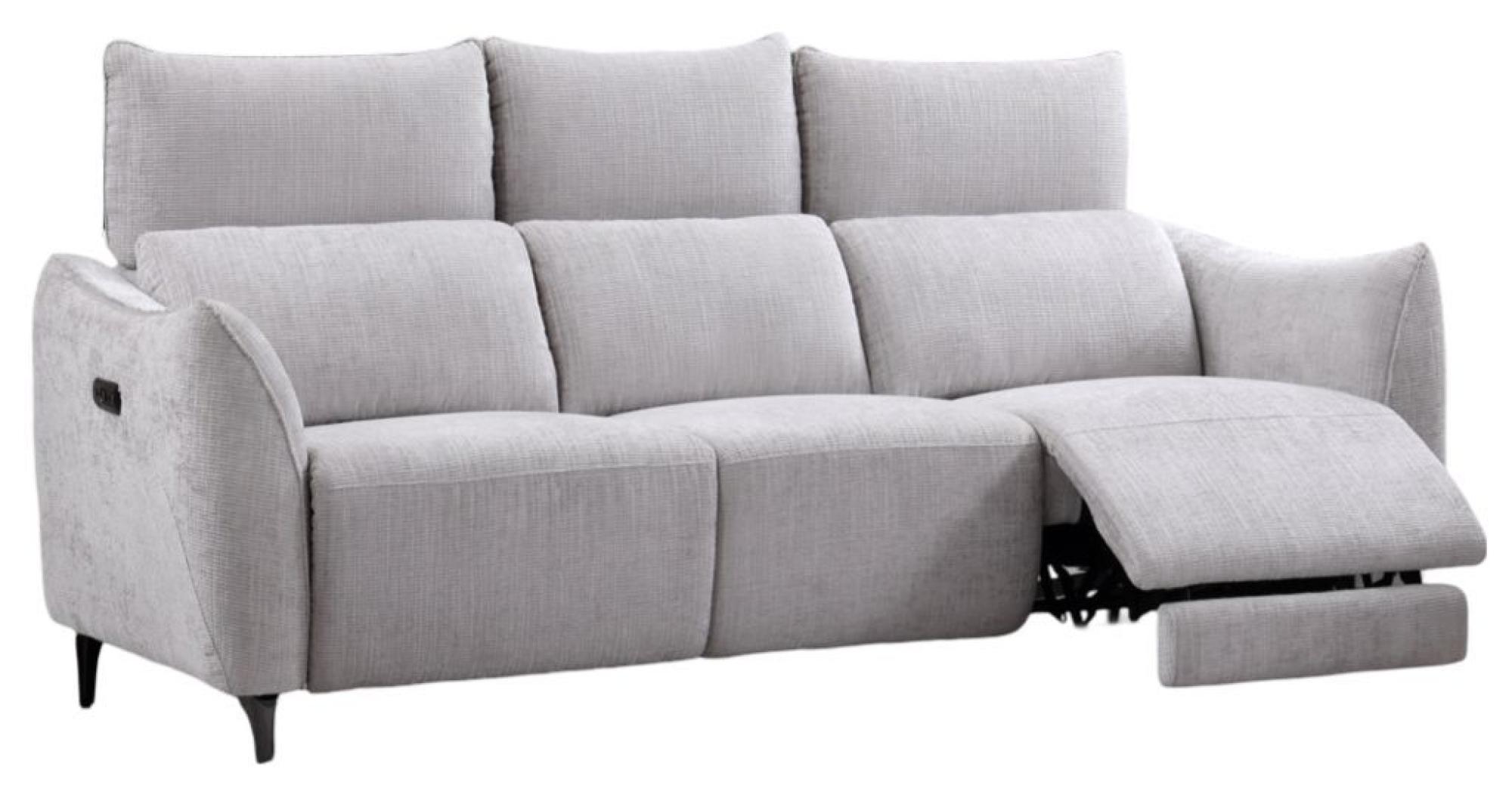 Product photograph of Hampshire Light Grey Fabric Electric Recliner 3 2 Seater Sofa Suite from Choice Furniture Superstore.