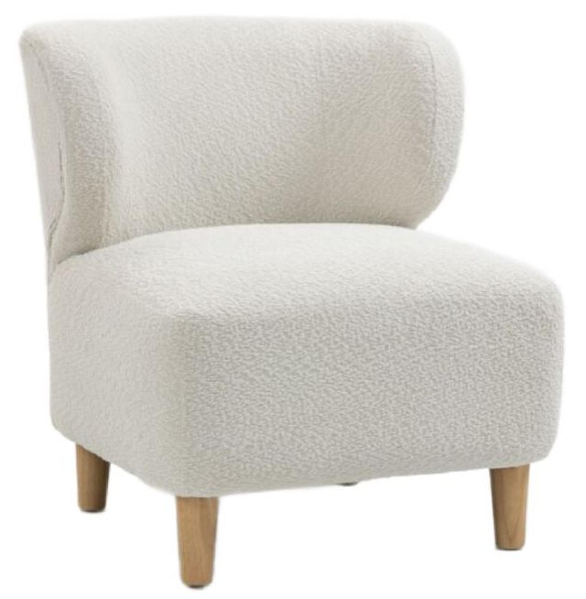 Product photograph of Josie White Fabric Armless Accent Chair from Choice Furniture Superstore.