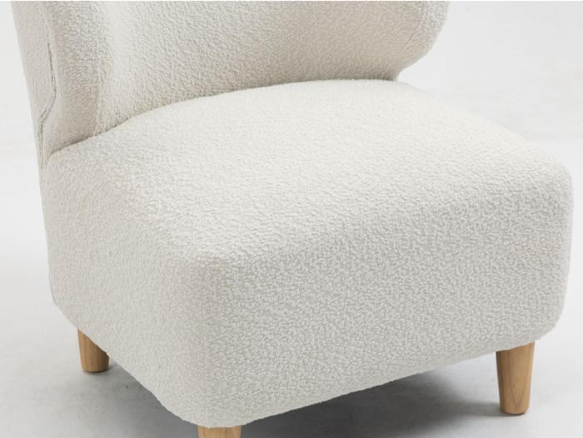 Product photograph of Josie White Fabric Armless Accent Chair from Choice Furniture Superstore.