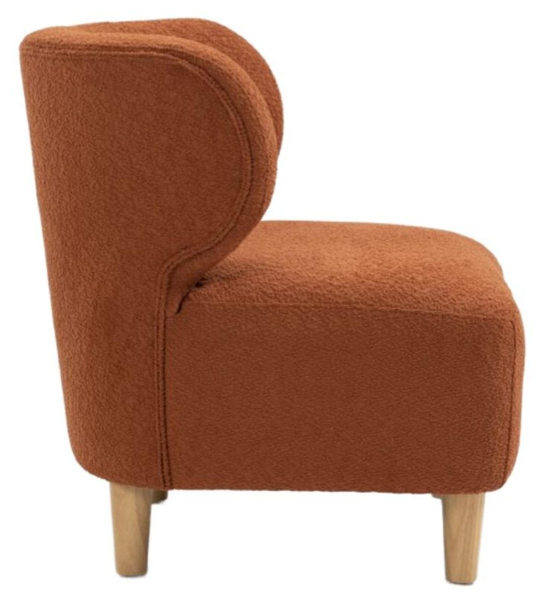 Product photograph of Josie Orange Fabric Armless Accent Chair from Choice Furniture Superstore.