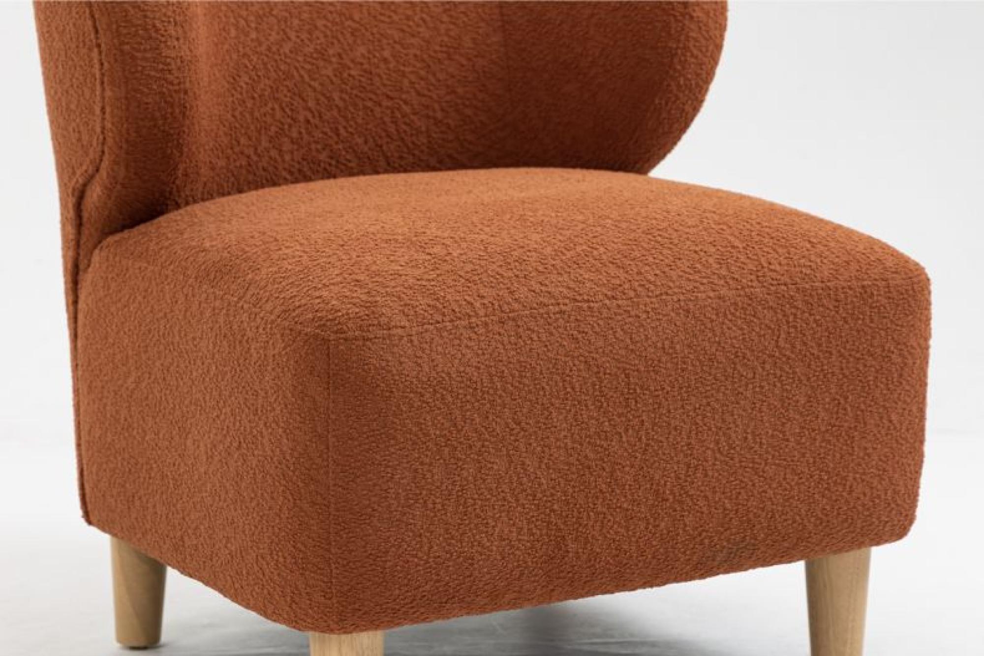Product photograph of Josie Orange Fabric Armless Accent Chair from Choice Furniture Superstore.