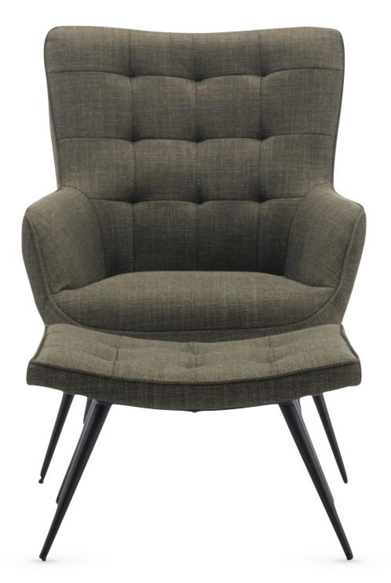 Product photograph of Katelyn Green Fabric Accent Armchair With Footstool from Choice Furniture Superstore.