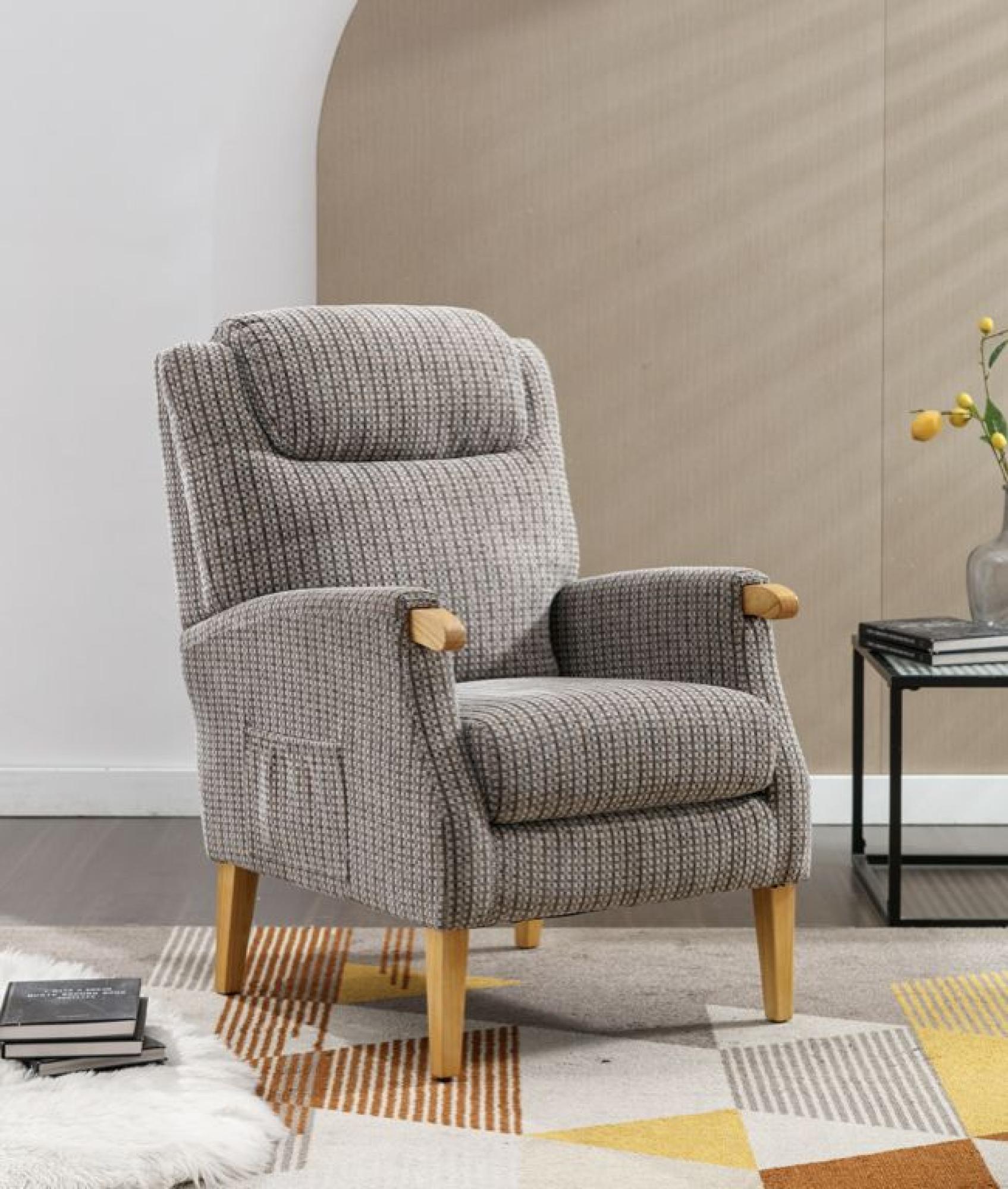 Product photograph of Lisbon Latte Fabric Fireside Armchair from Choice Furniture Superstore.