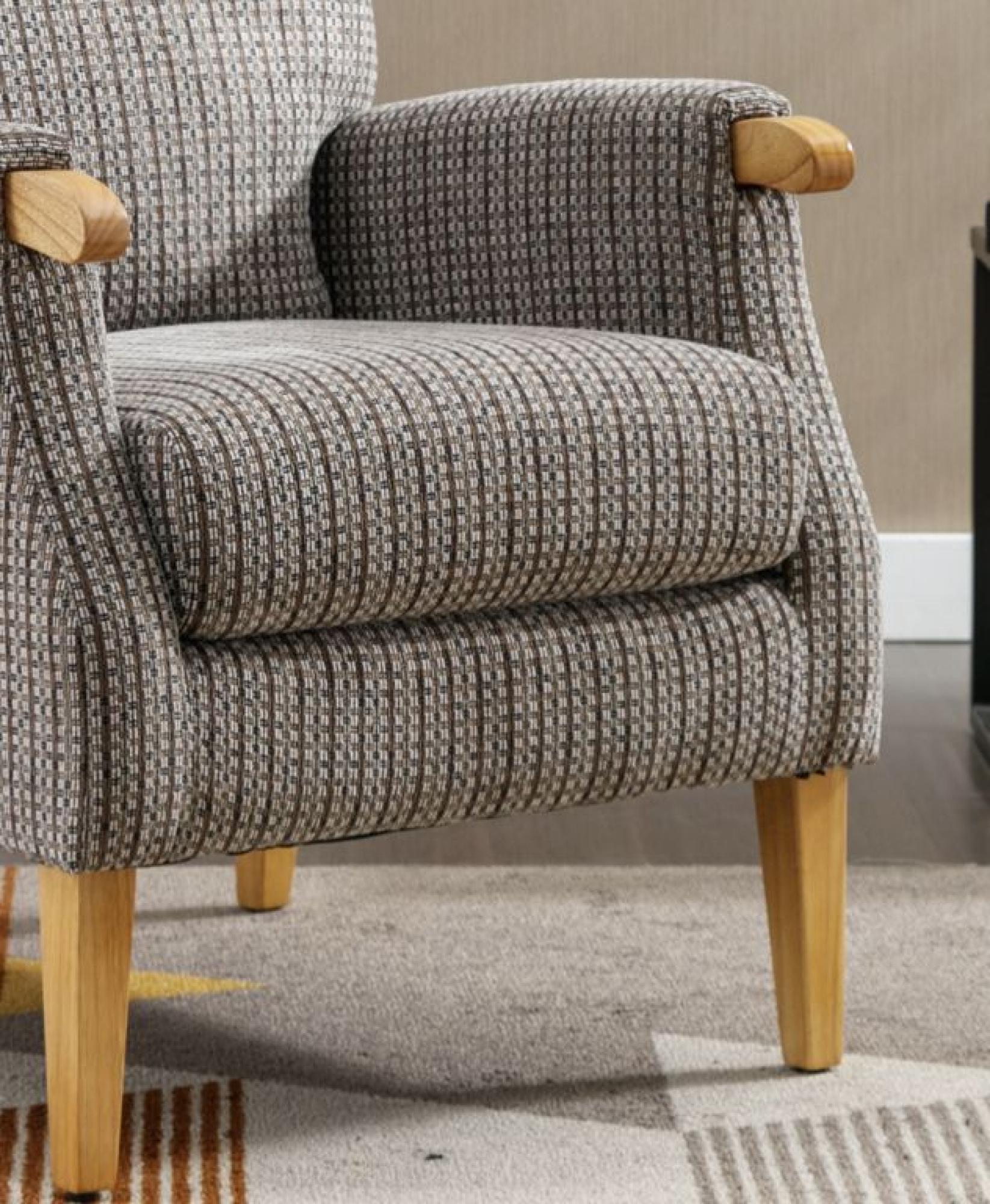 Product photograph of Lisbon Latte Fabric Fireside Armchair from Choice Furniture Superstore.
