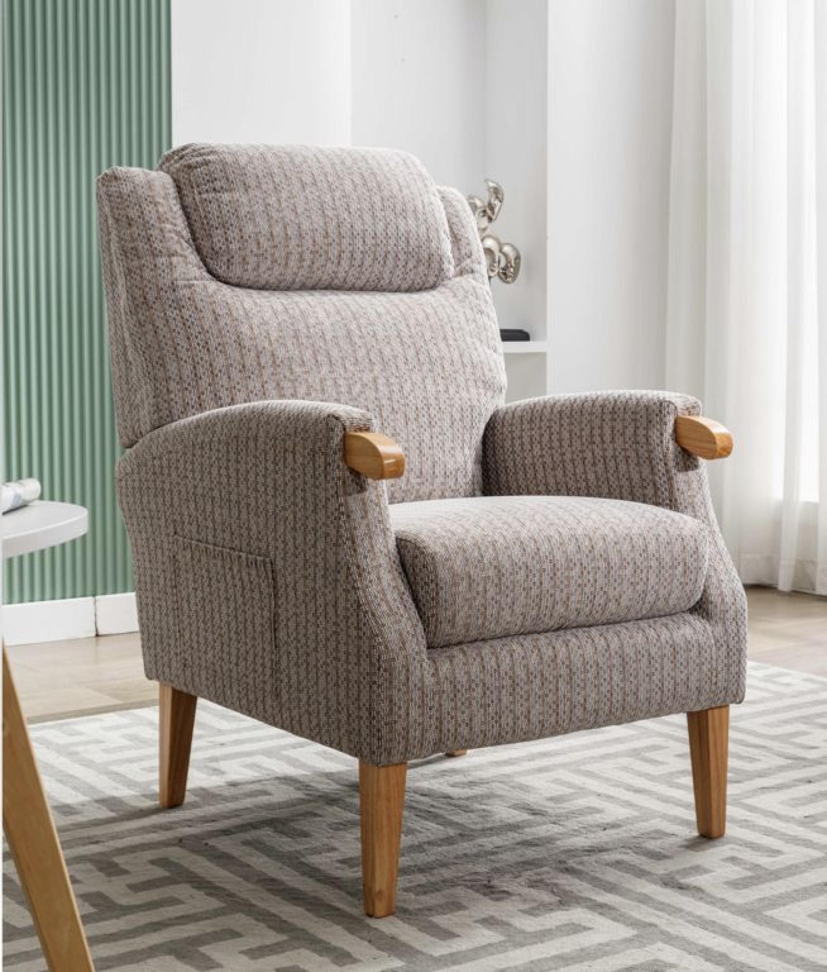 Product photograph of Lisbon Natural Fabric Fireside Armchair from Choice Furniture Superstore.