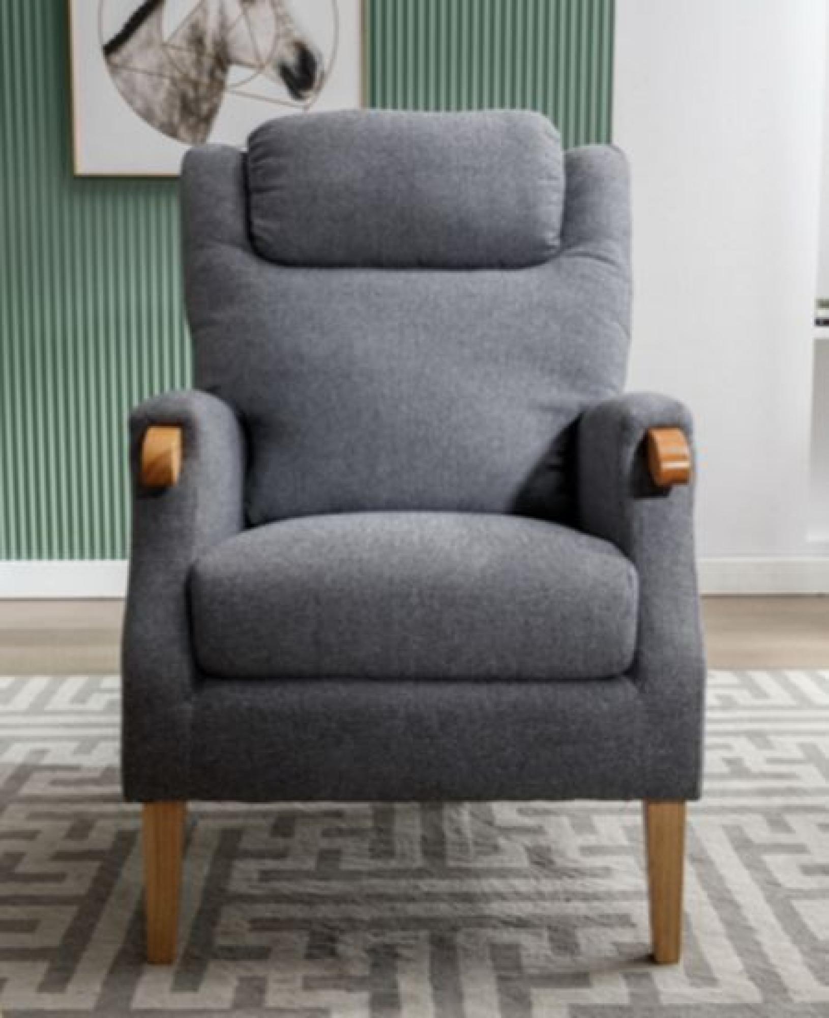 Product photograph of Lisbon Grey Fabric Fireside Armchair from Choice Furniture Superstore.