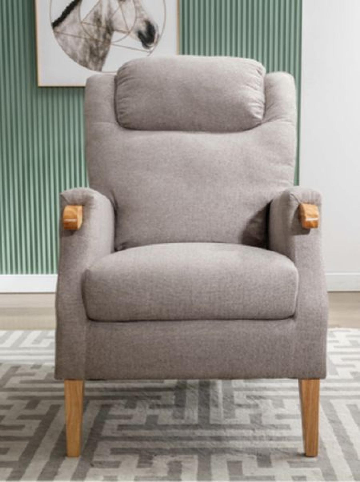 Product photograph of Lisbon Taupe Fabric Fireside Armchair from Choice Furniture Superstore.