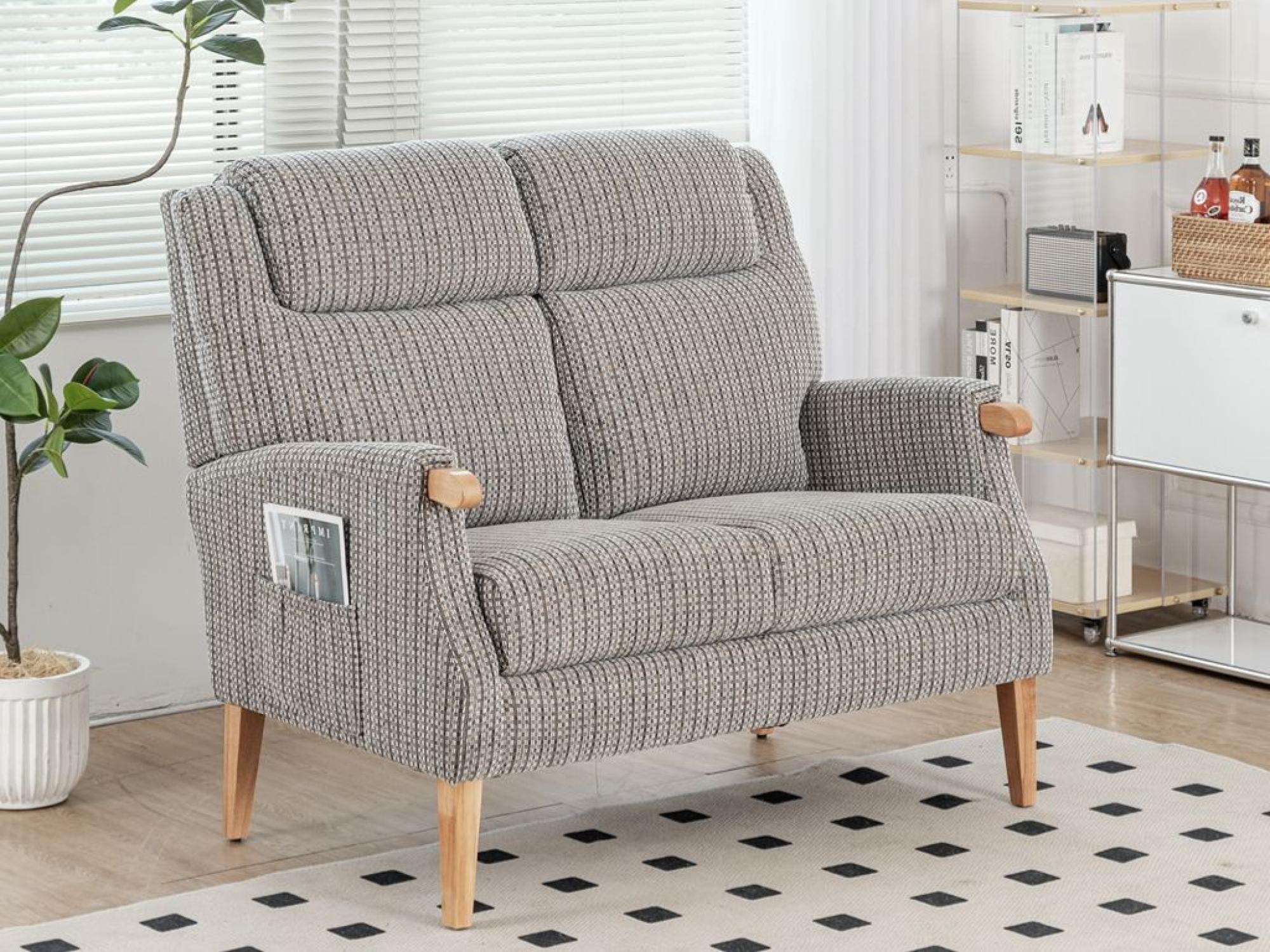 Product photograph of Lisbon Latte Fabric 2 Seater Sofa from Choice Furniture Superstore.