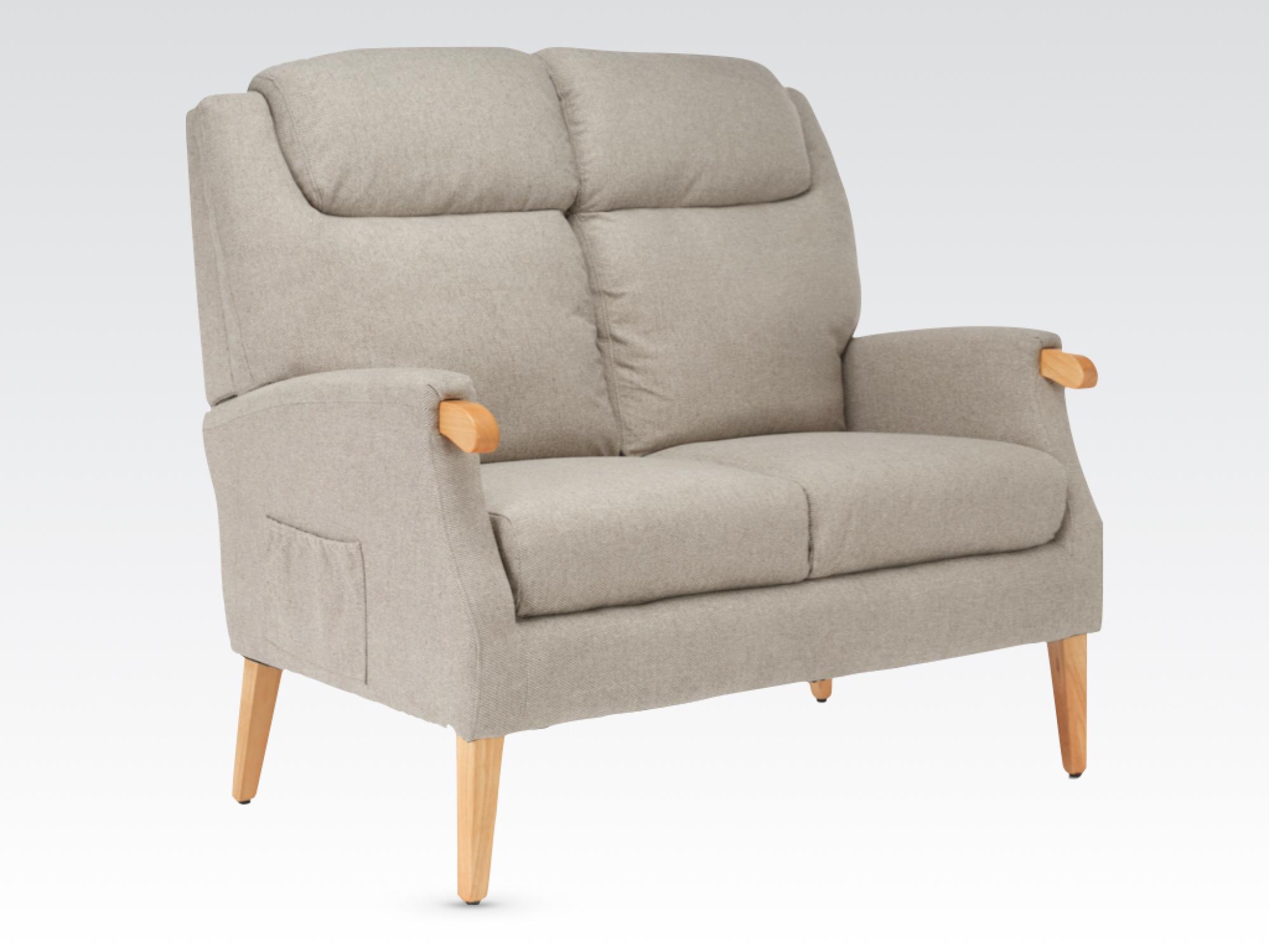 Product photograph of Lisbon Taupe Fabric 2 Seater Sofa from Choice Furniture Superstore.