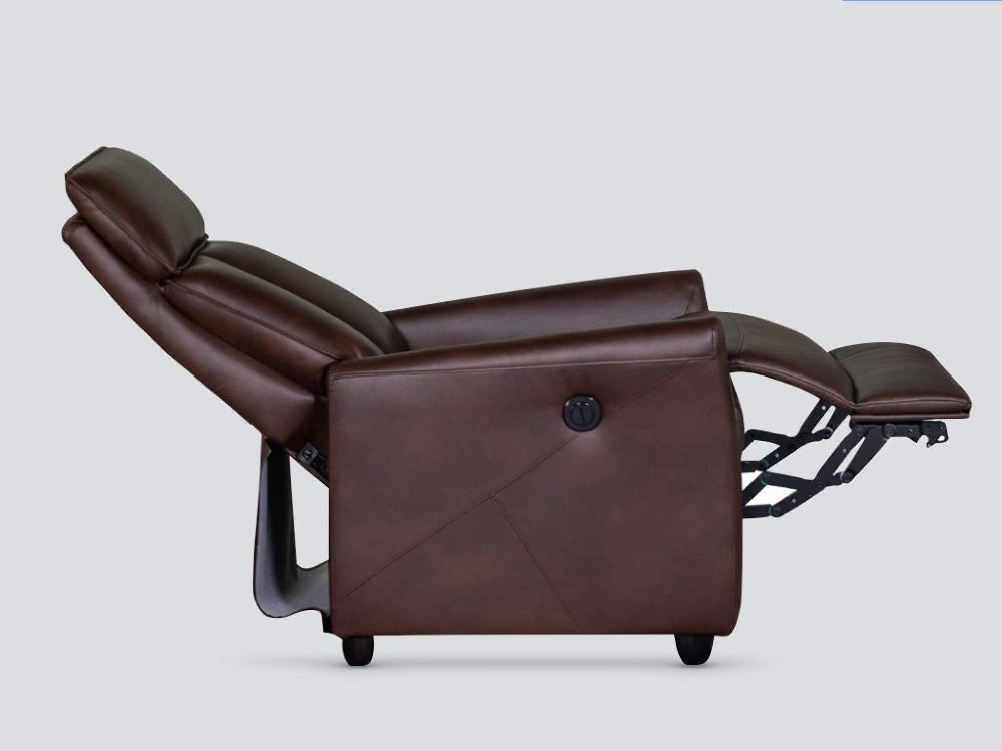 Product photograph of Lomond Tan Faux Leather Electric Recliner Armchair from Choice Furniture Superstore.