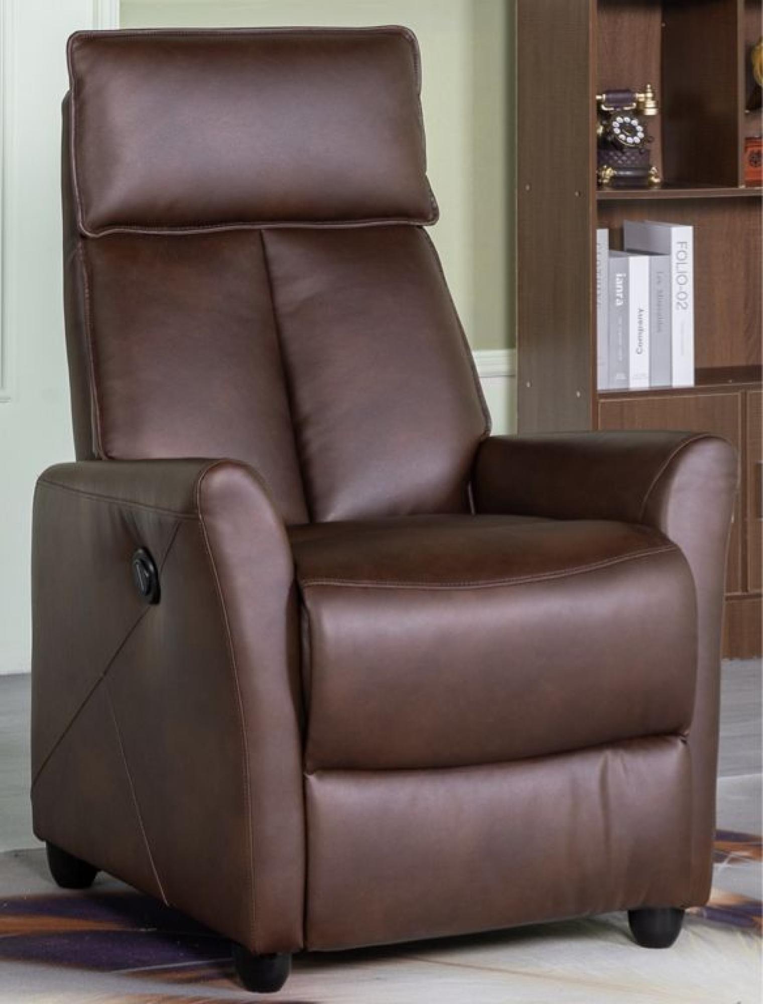 Product photograph of Lomond Tan Faux Leather Electric Recliner Armchair from Choice Furniture Superstore.