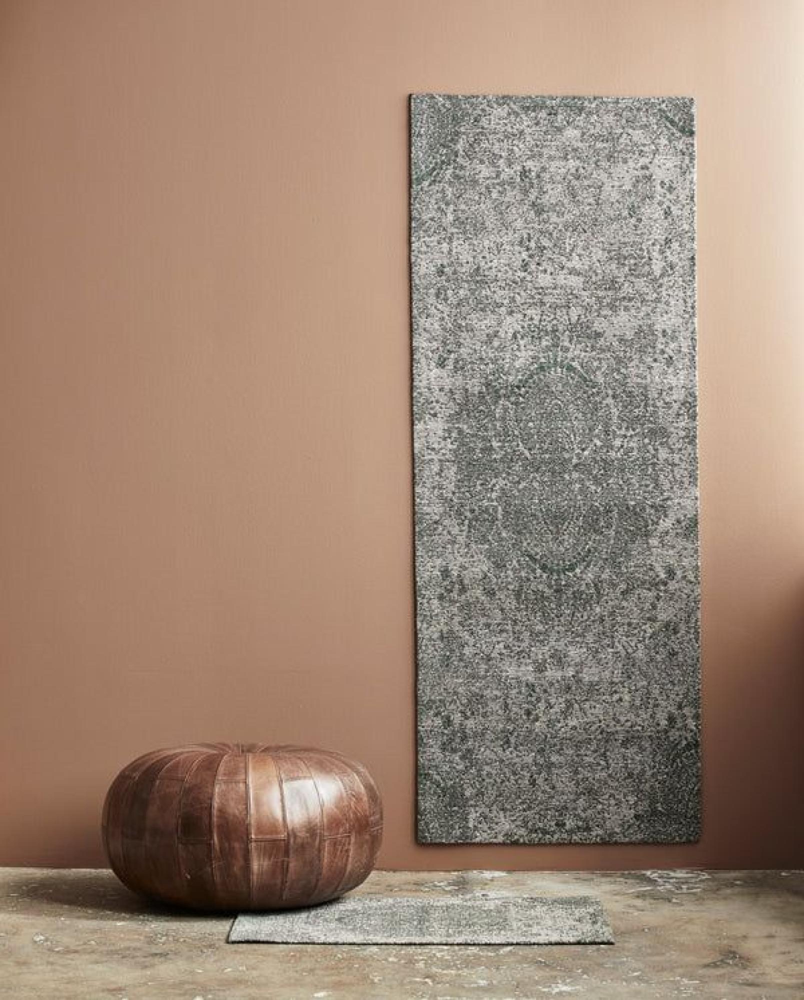 Product photograph of Nordal Aria Jacquard Green Woven Rug - 200cm X 75cm from Choice Furniture Superstore.