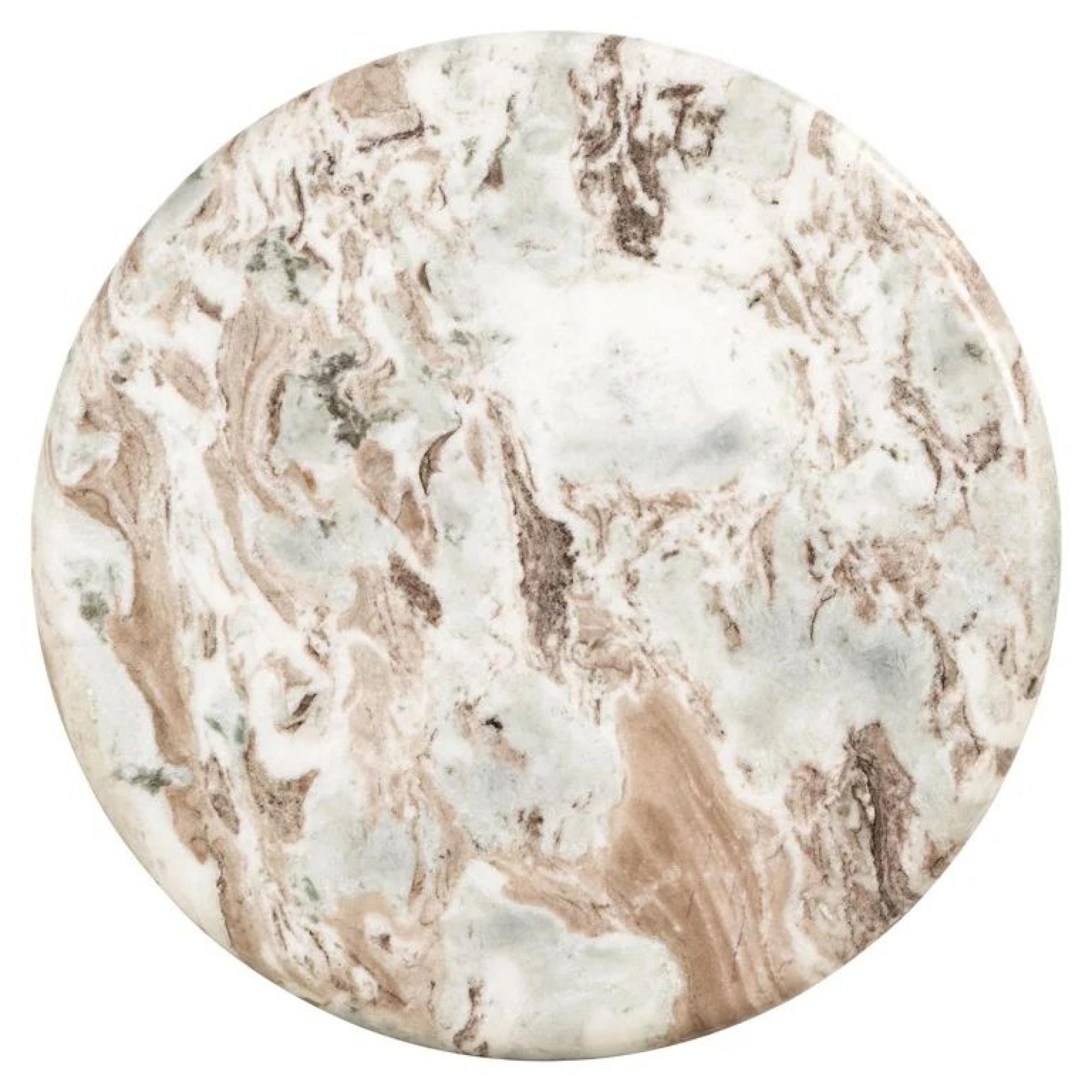 Product photograph of Coronel Beige Marble Round End Table With Fluted Base from Choice Furniture Superstore.