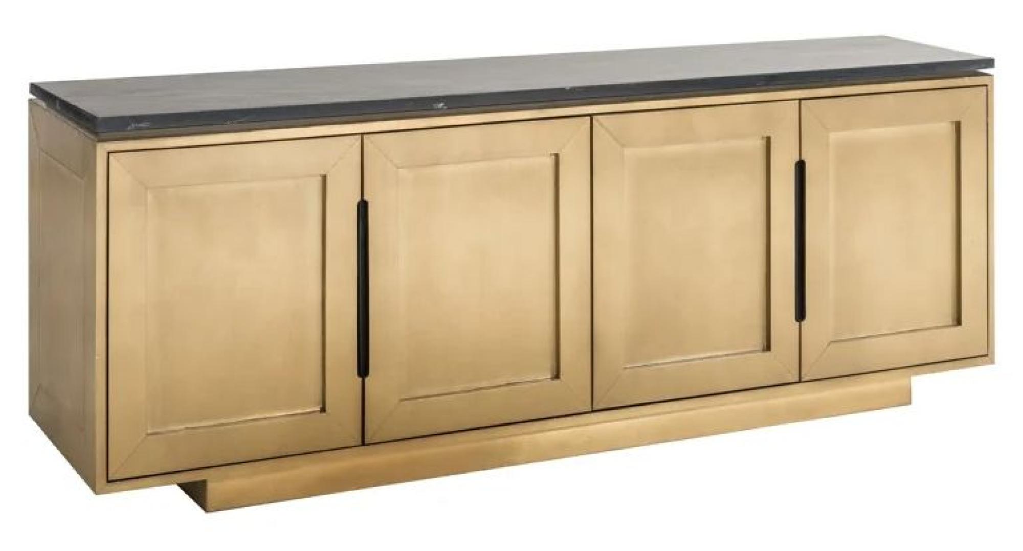 Product photograph of Finsbury Gold And Black Marble Top Extra Large Sideboard - 4 Doors from Choice Furniture Superstore.