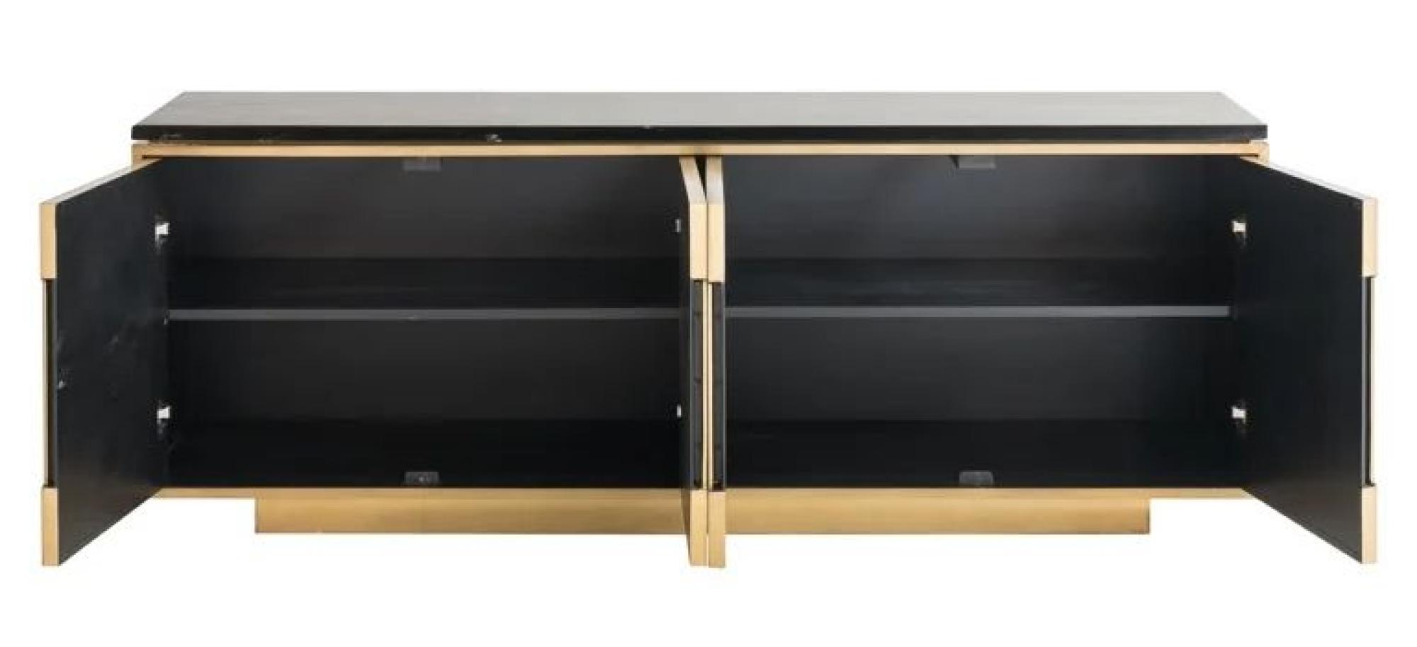 Product photograph of Finsbury Gold And Black Marble Top Extra Large Sideboard - 4 Doors from Choice Furniture Superstore.