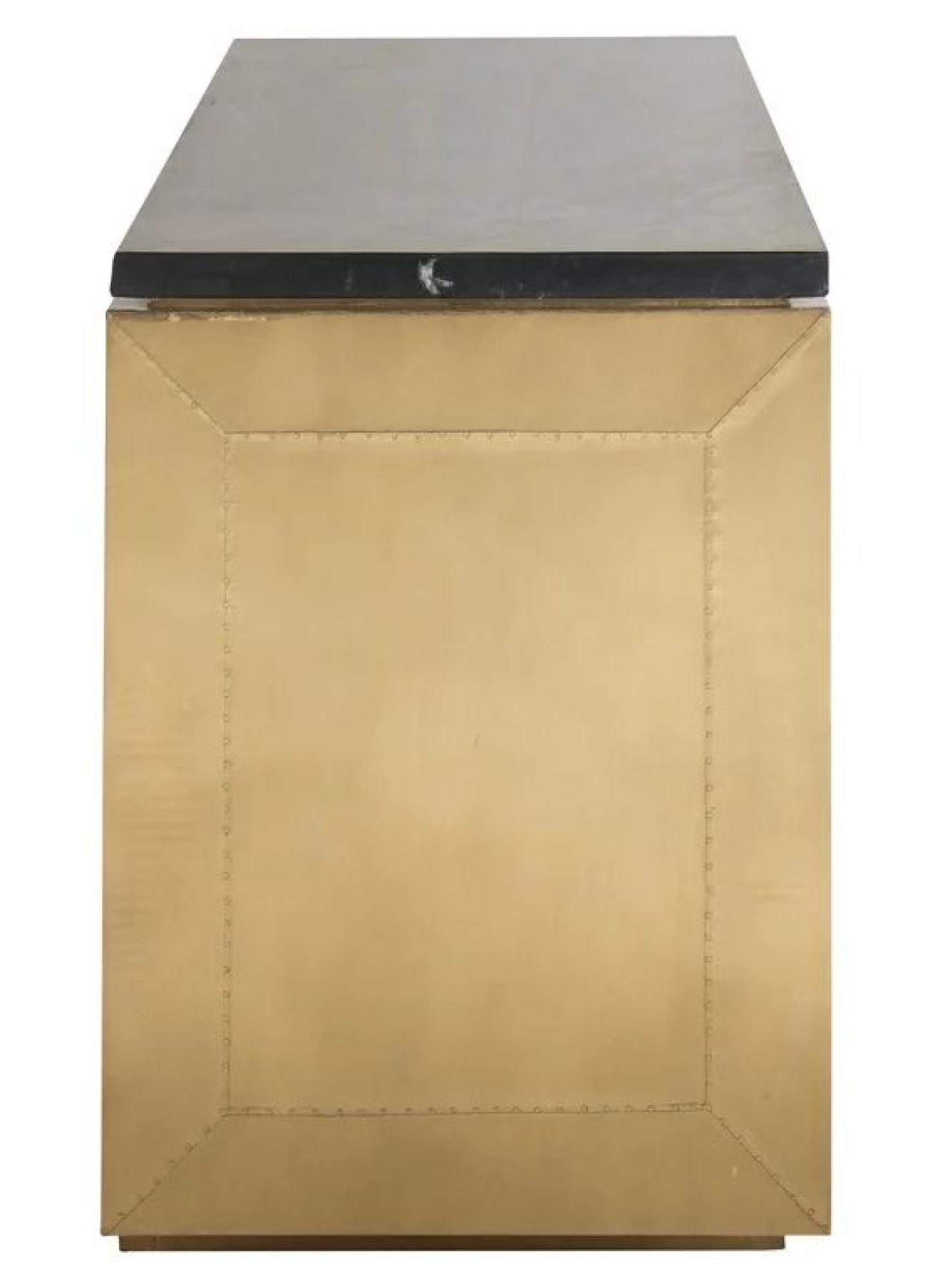 Product photograph of Finsbury Gold And Black Marble Top Extra Large Sideboard - 4 Doors from Choice Furniture Superstore.