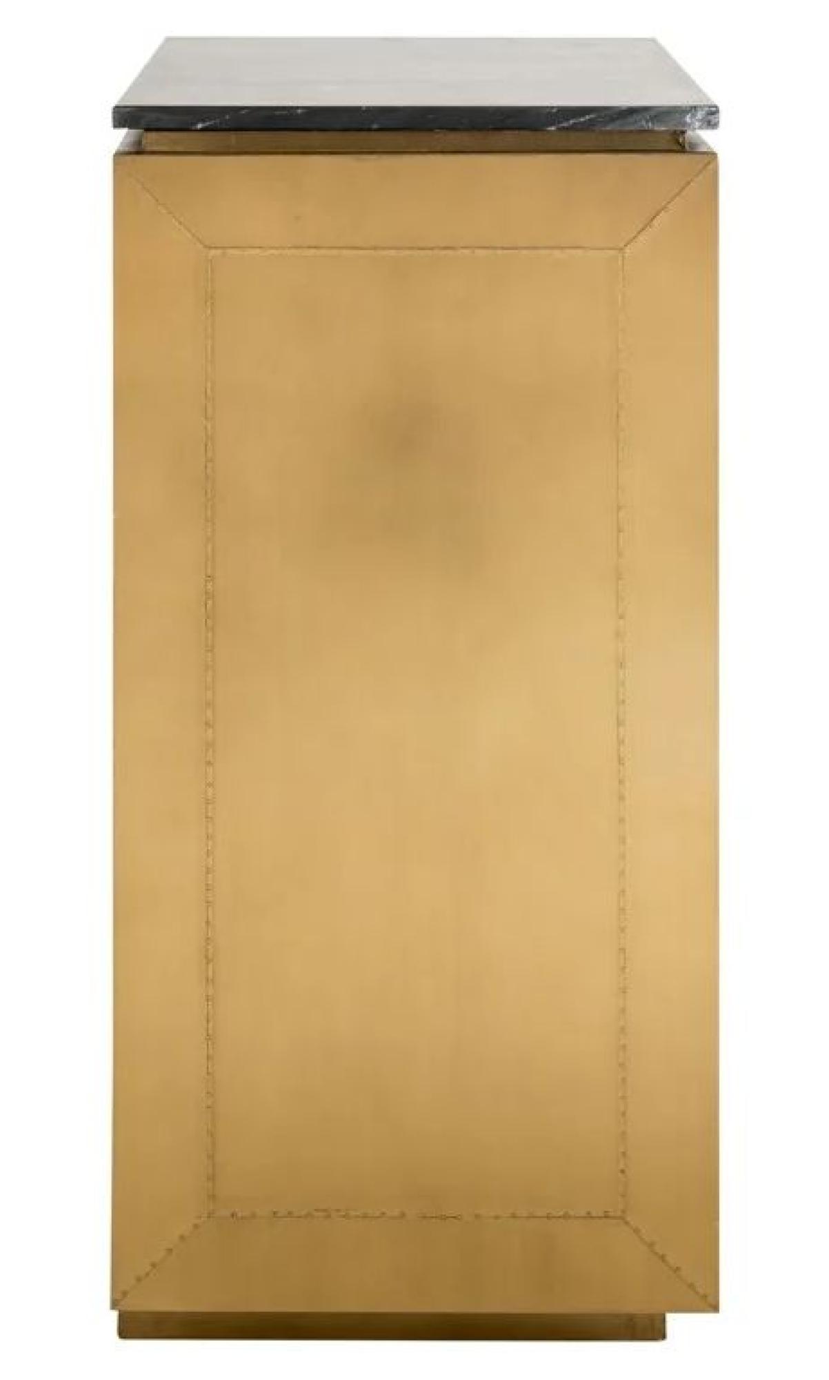 Product photograph of Finsbury Gold And Black Marble Top Small Sideboard - 2 Doors from Choice Furniture Superstore.