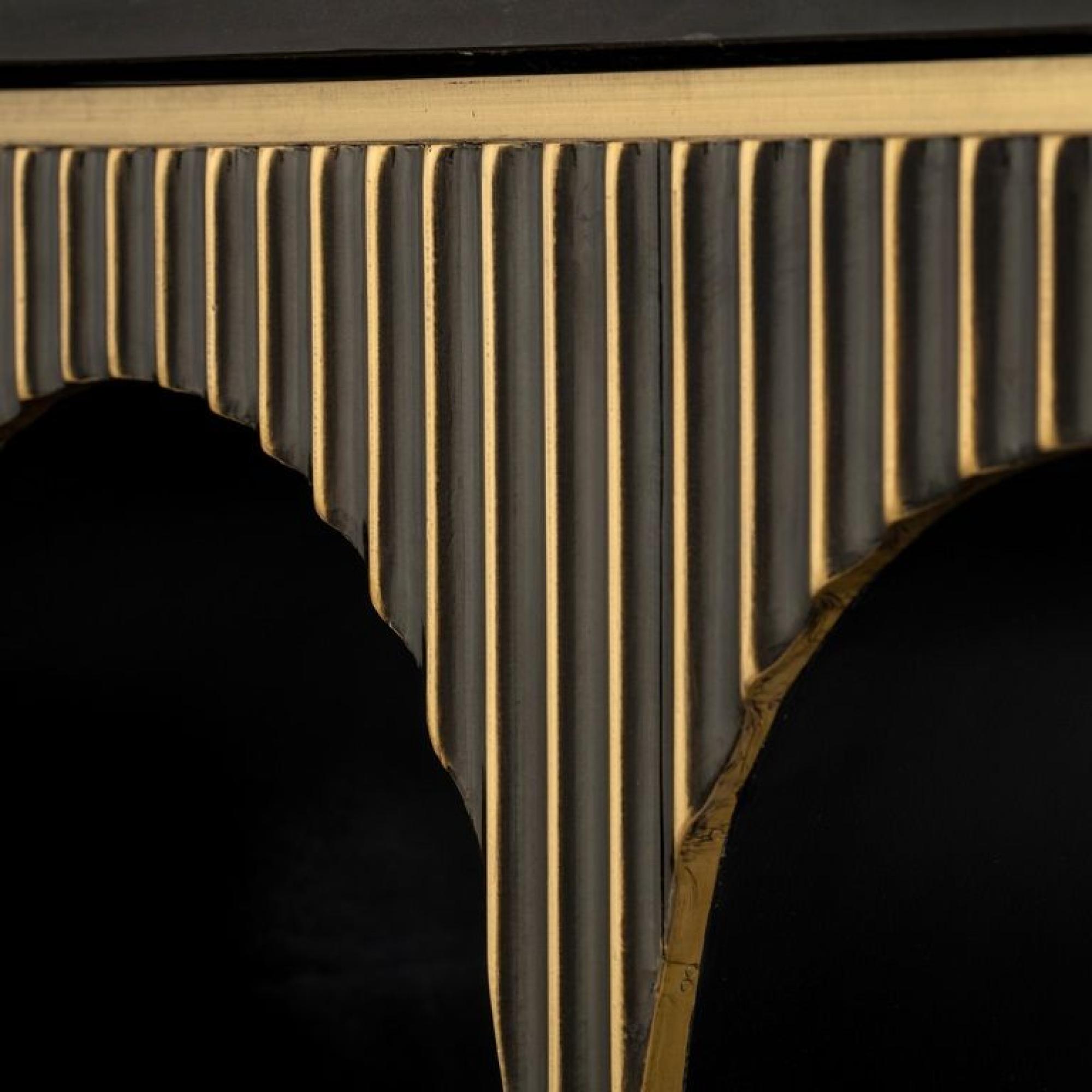 Product photograph of Les Arcs Brushed Gold And Marble 160cm Top Console Table from Choice Furniture Superstore.