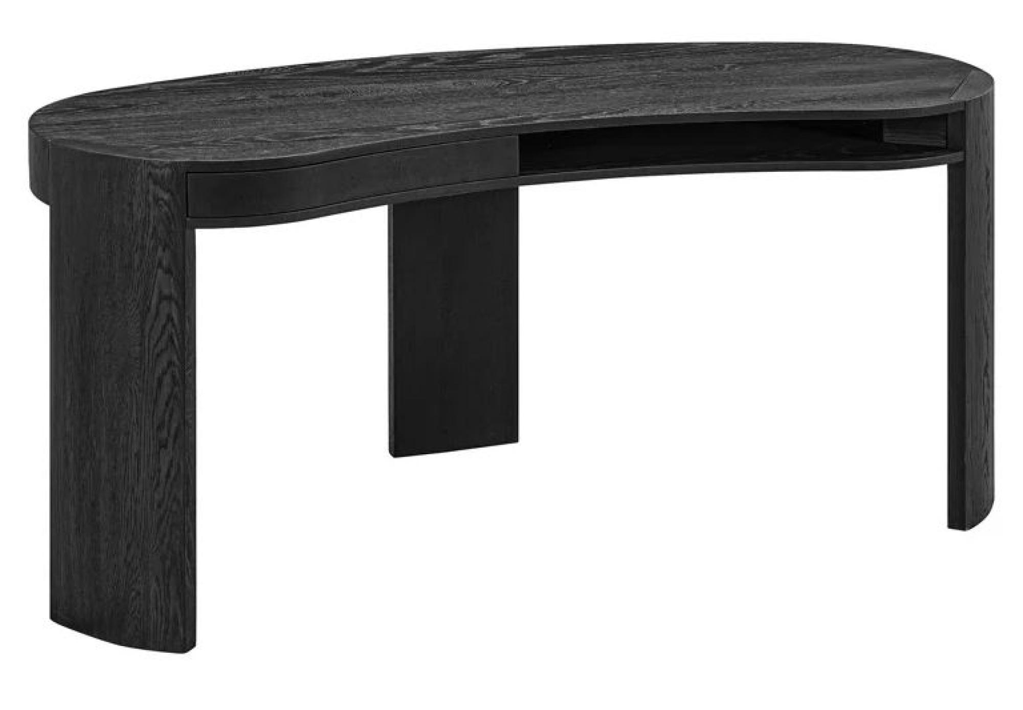 Product photograph of Navarino Dark Wood 1 Drawer Writing Desk from Choice Furniture Superstore.