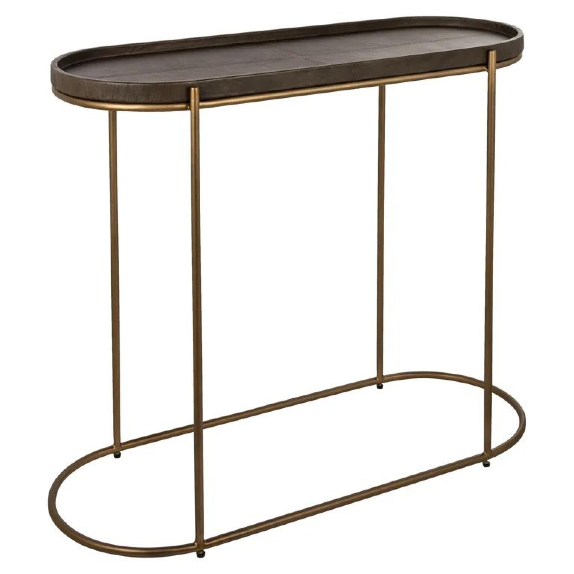 Product photograph of Zillon Brown Oval Console Table from Choice Furniture Superstore.