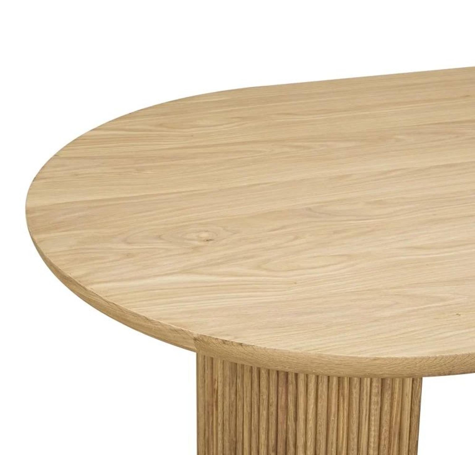 Product photograph of Belfort Oak 12 Seater Oval Dining Table With Fluted Base from Choice Furniture Superstore.