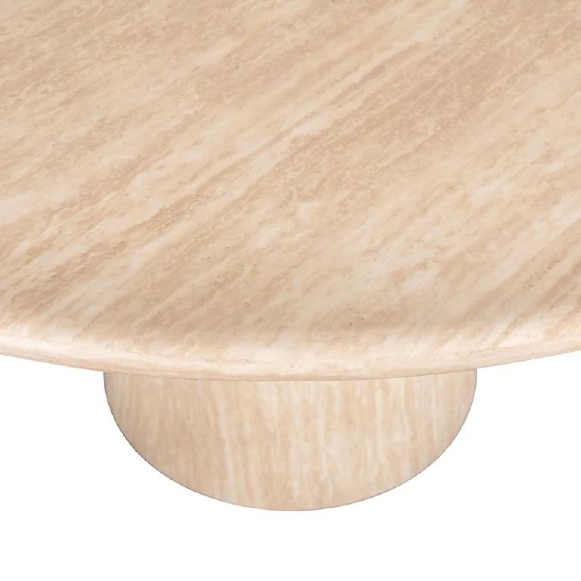 Product photograph of Fictus Travertine Beige 6 Seater Round Pedestal Dining Table from Choice Furniture Superstore.