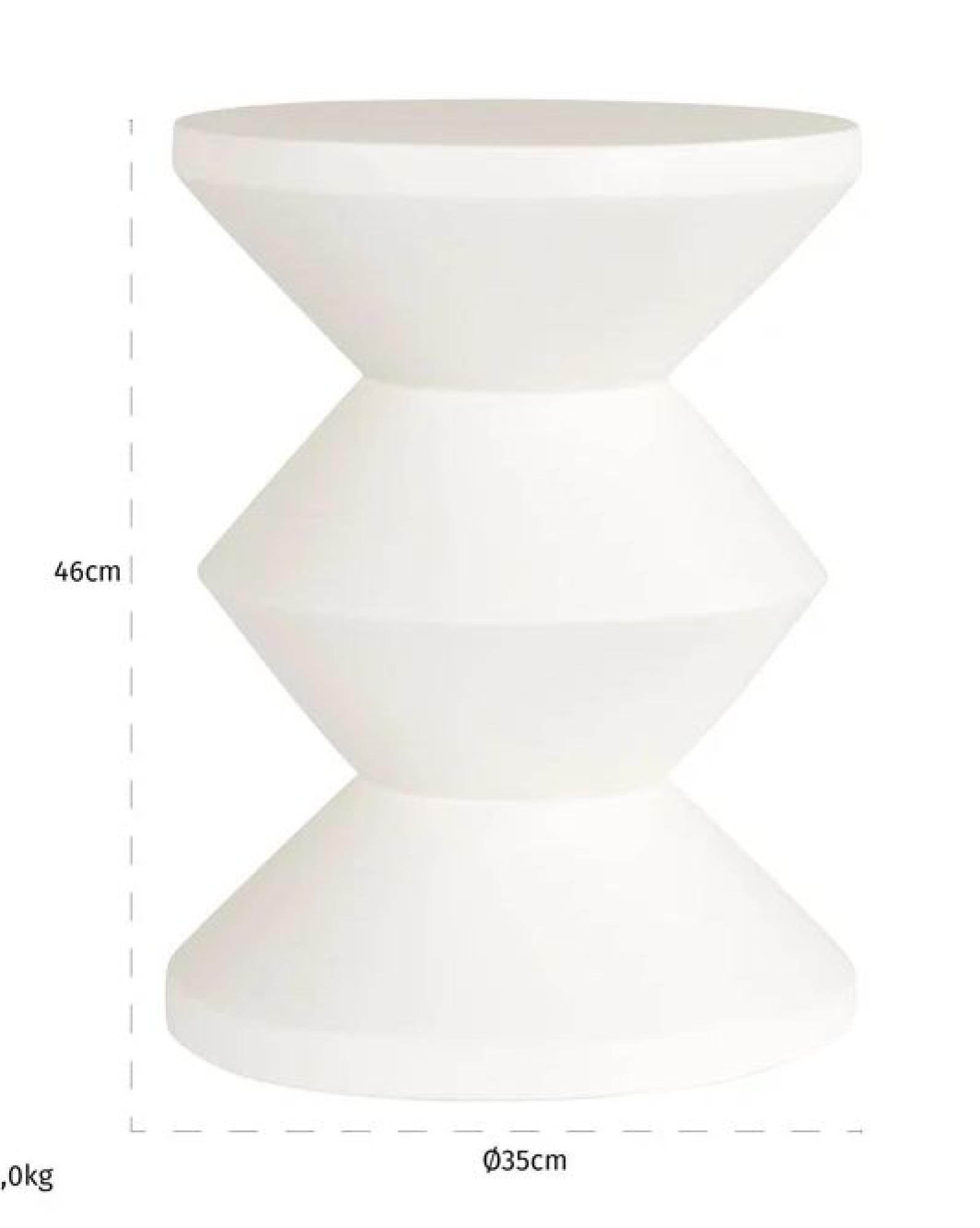 Product photograph of Bloomstone White Plaster Round End Table from Choice Furniture Superstore.
