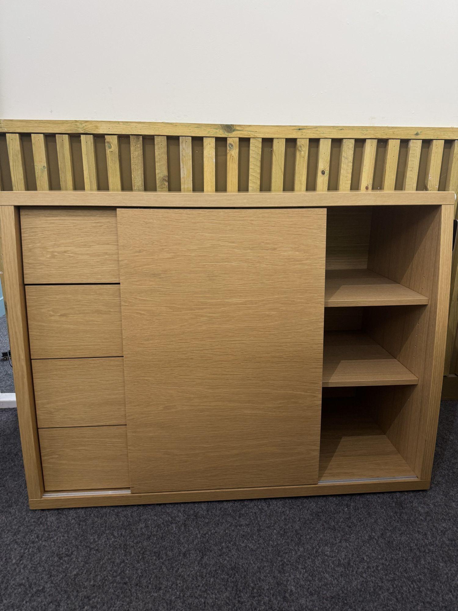 Product photograph of Ex Display - Skovby Sm752 Oak 4 Drawer Sideboard from Choice Furniture Superstore.