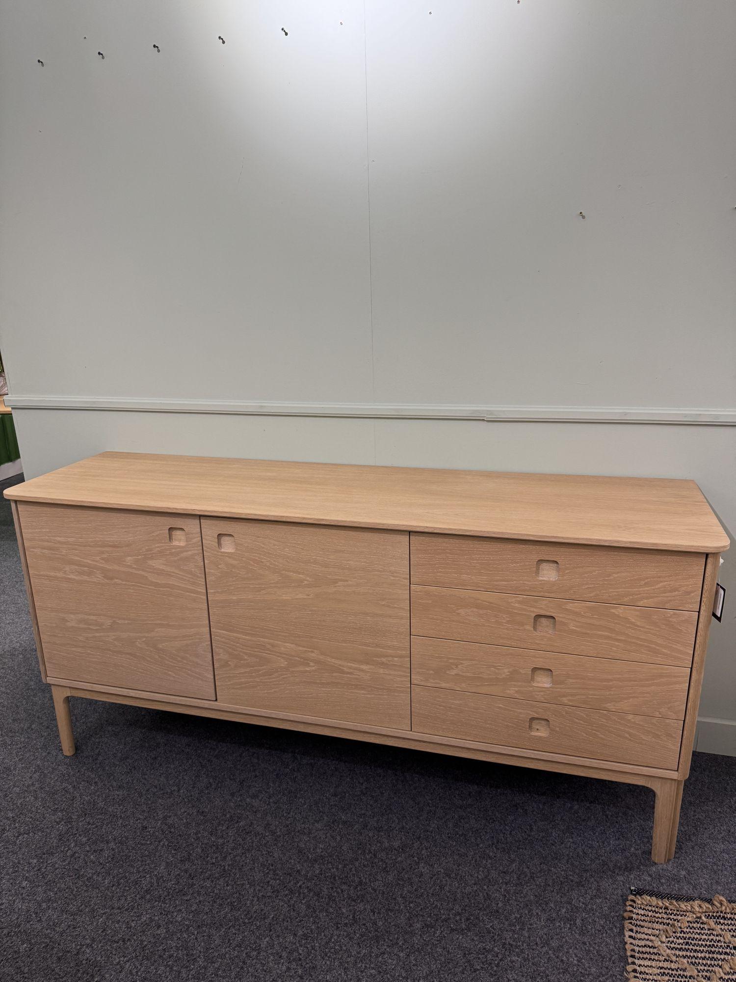 Product photograph of Ex Display - Skovby Sm300 Oak 190cm Extra Large Sideboard - 2 Doors from Choice Furniture Superstore.