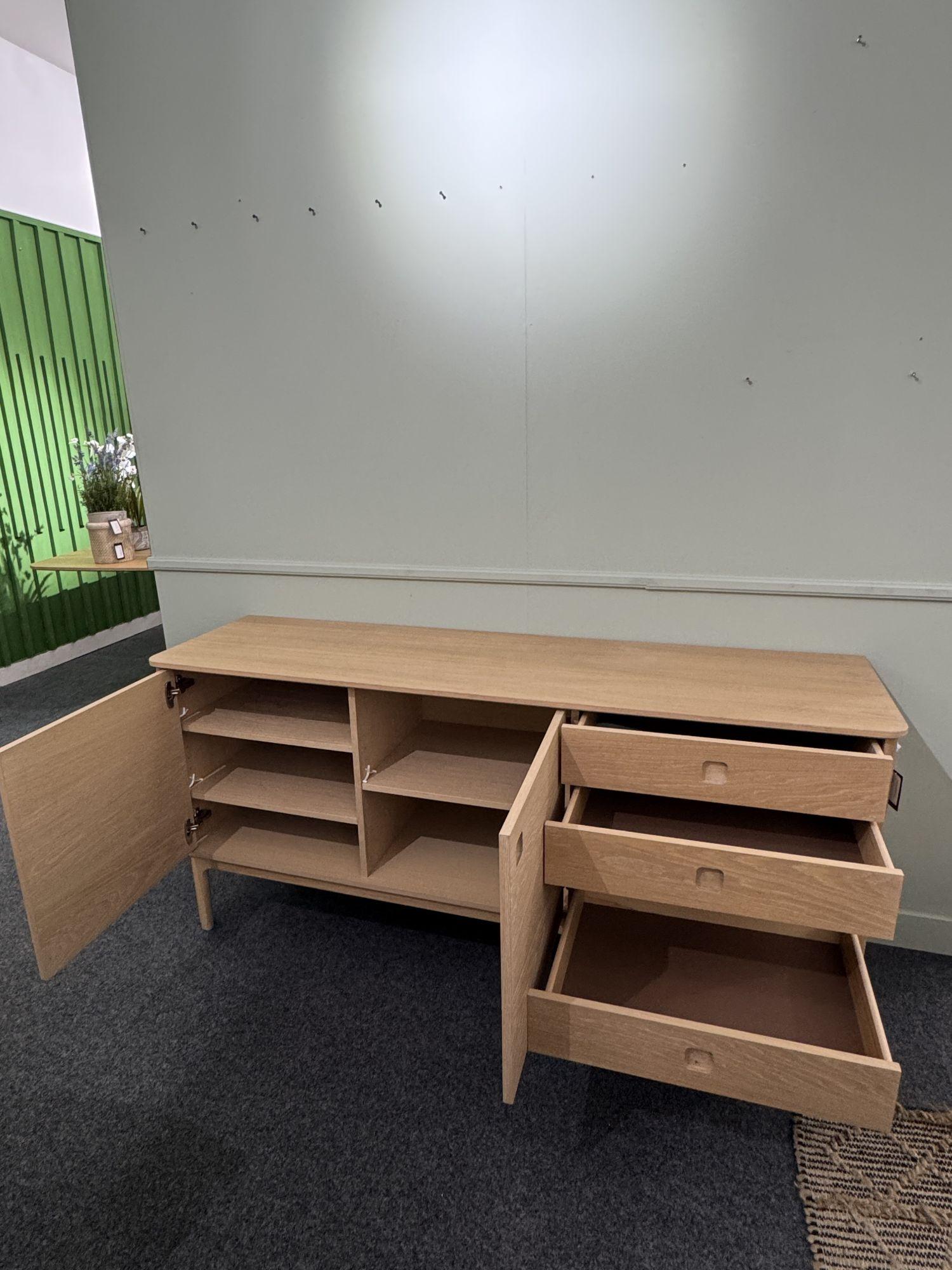 Product photograph of Ex Display - Skovby Sm300 Oak 190cm Extra Large Sideboard - 2 Doors from Choice Furniture Superstore.