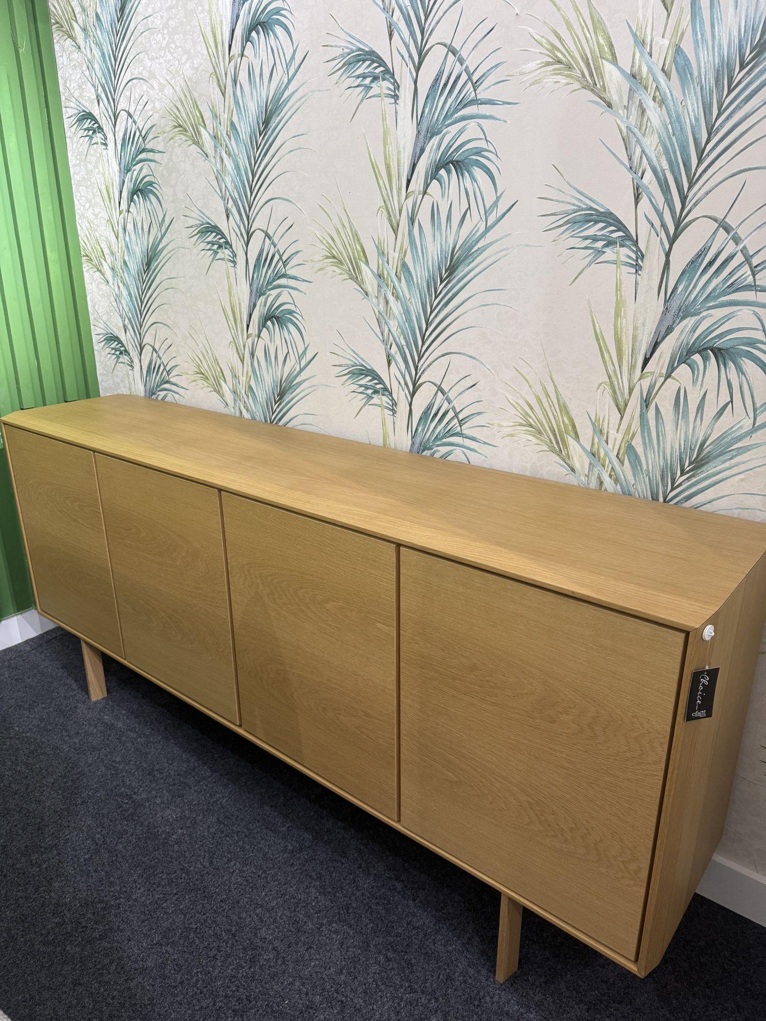 Product photograph of Ex Display - Skovby Sm544 Oak 190cm Extra Large Sideboard - 4 Doors from Choice Furniture Superstore.