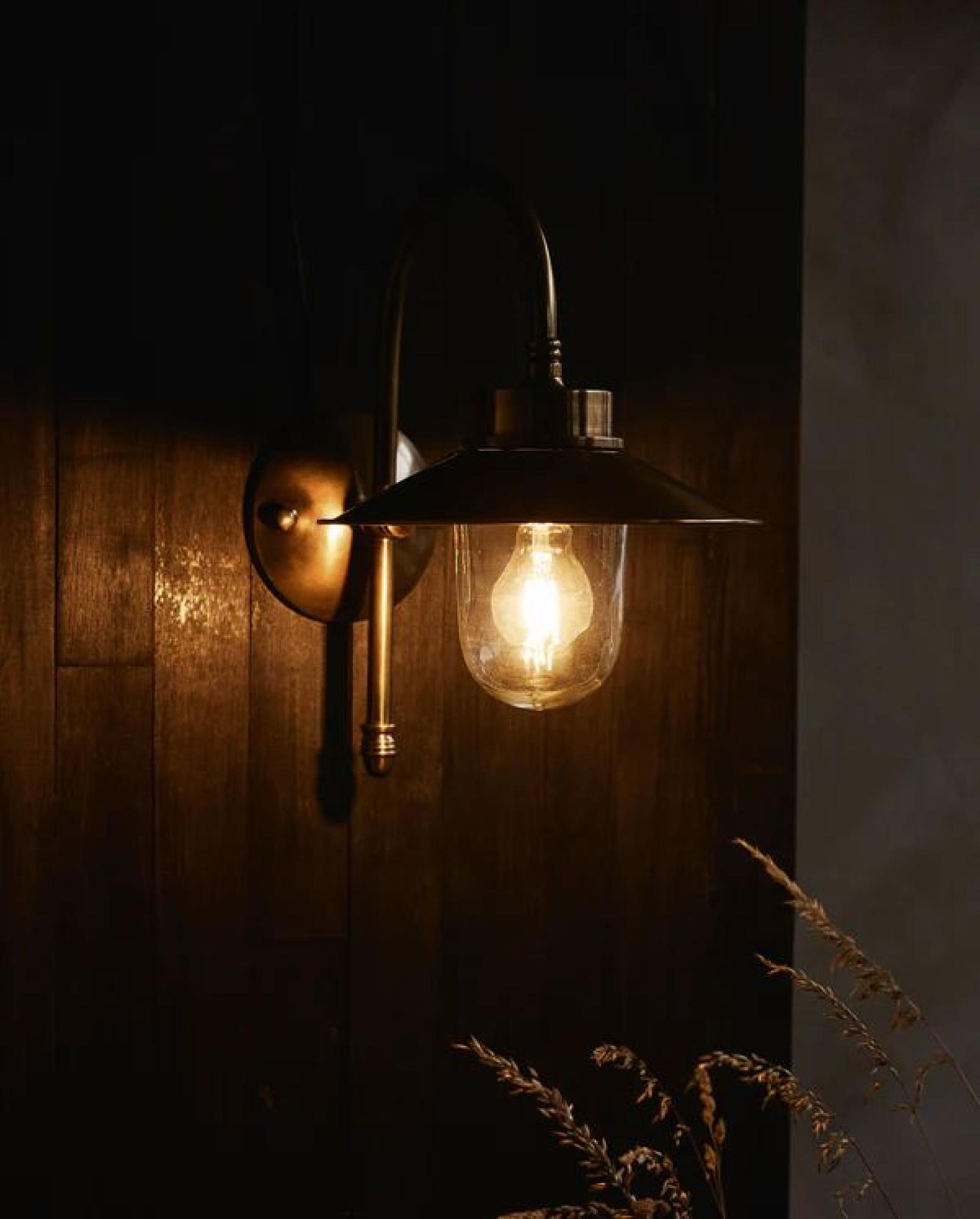 Product photograph of Nordal Lason Brass Outdoor Wall Lamp from Choice Furniture Superstore.
