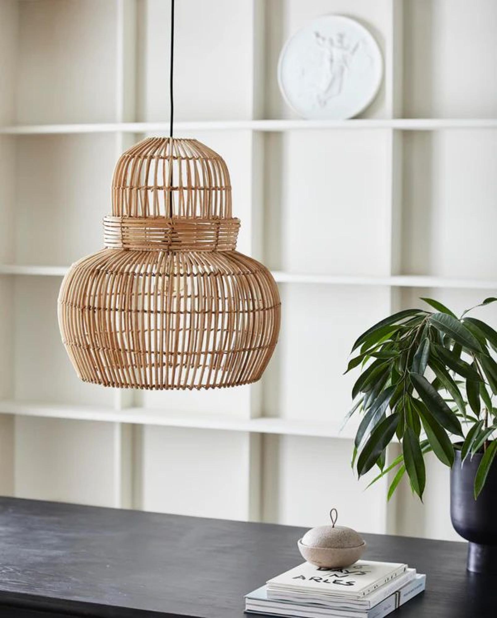 Product photograph of Nordal Budva Rattan Lamp Shade from Choice Furniture Superstore.