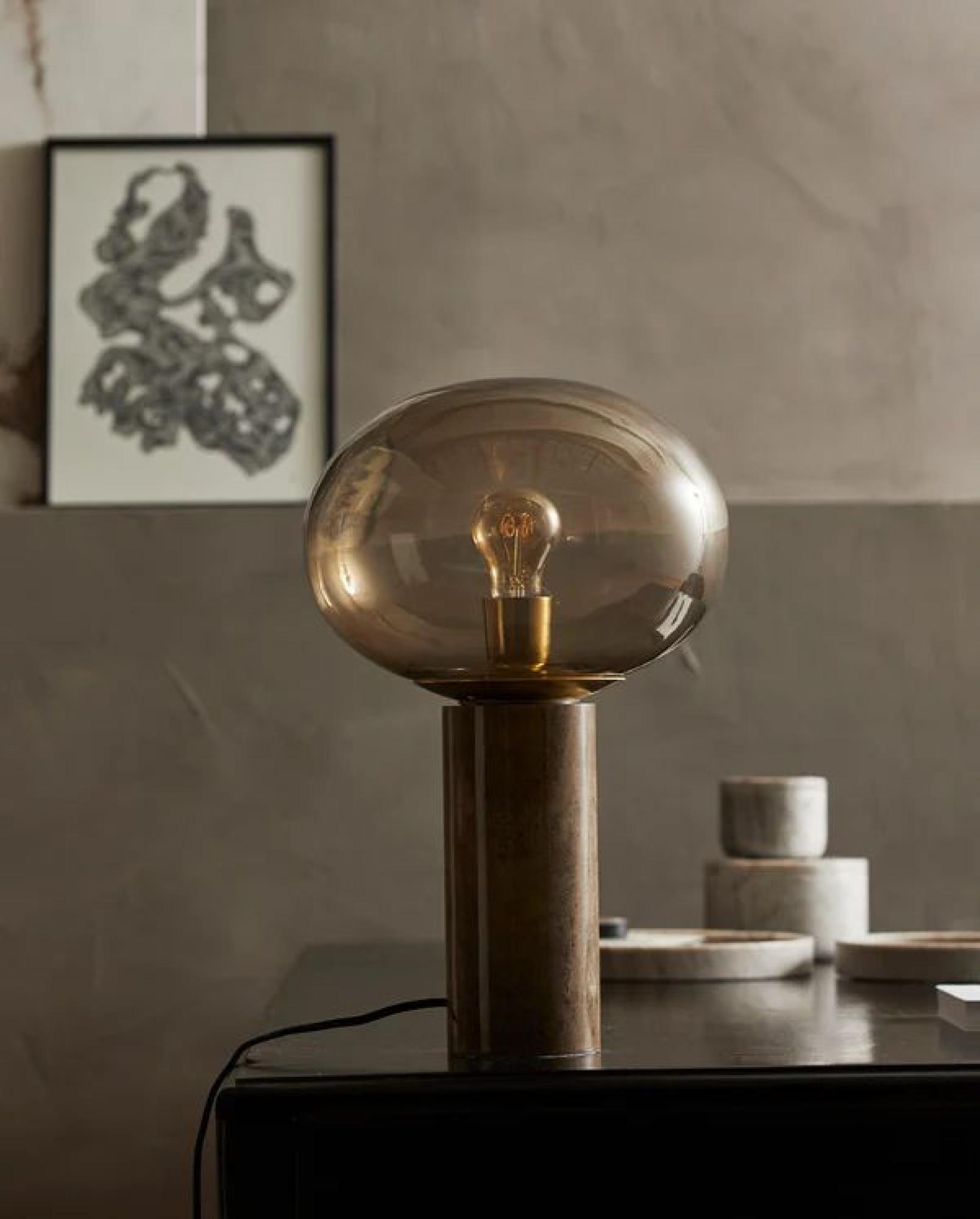 Product photograph of Nordal Bes Smoked Marble Table Lamp from Choice Furniture Superstore.