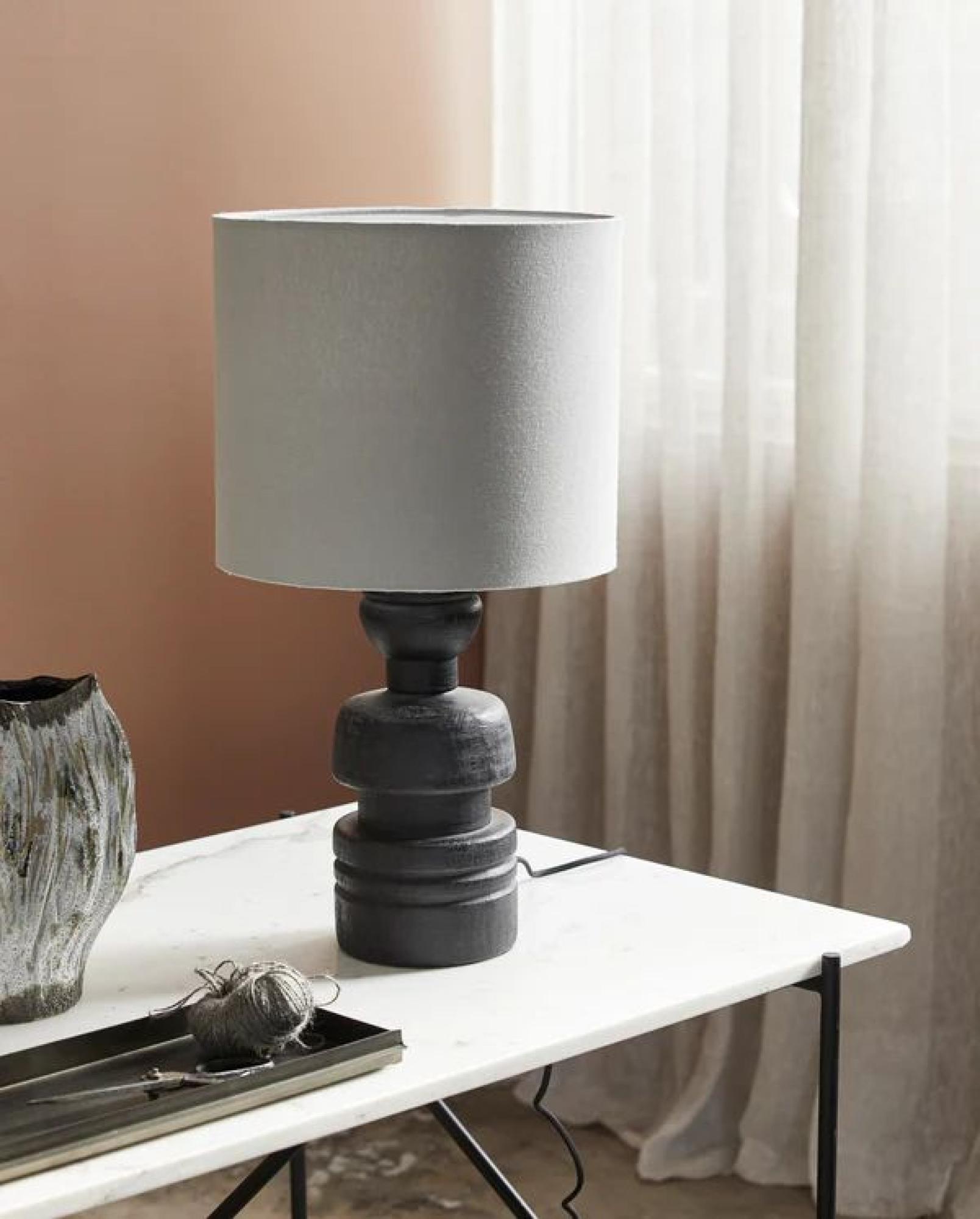 Product photograph of Nordal Loke Grey And Black Table Lamp from Choice Furniture Superstore.