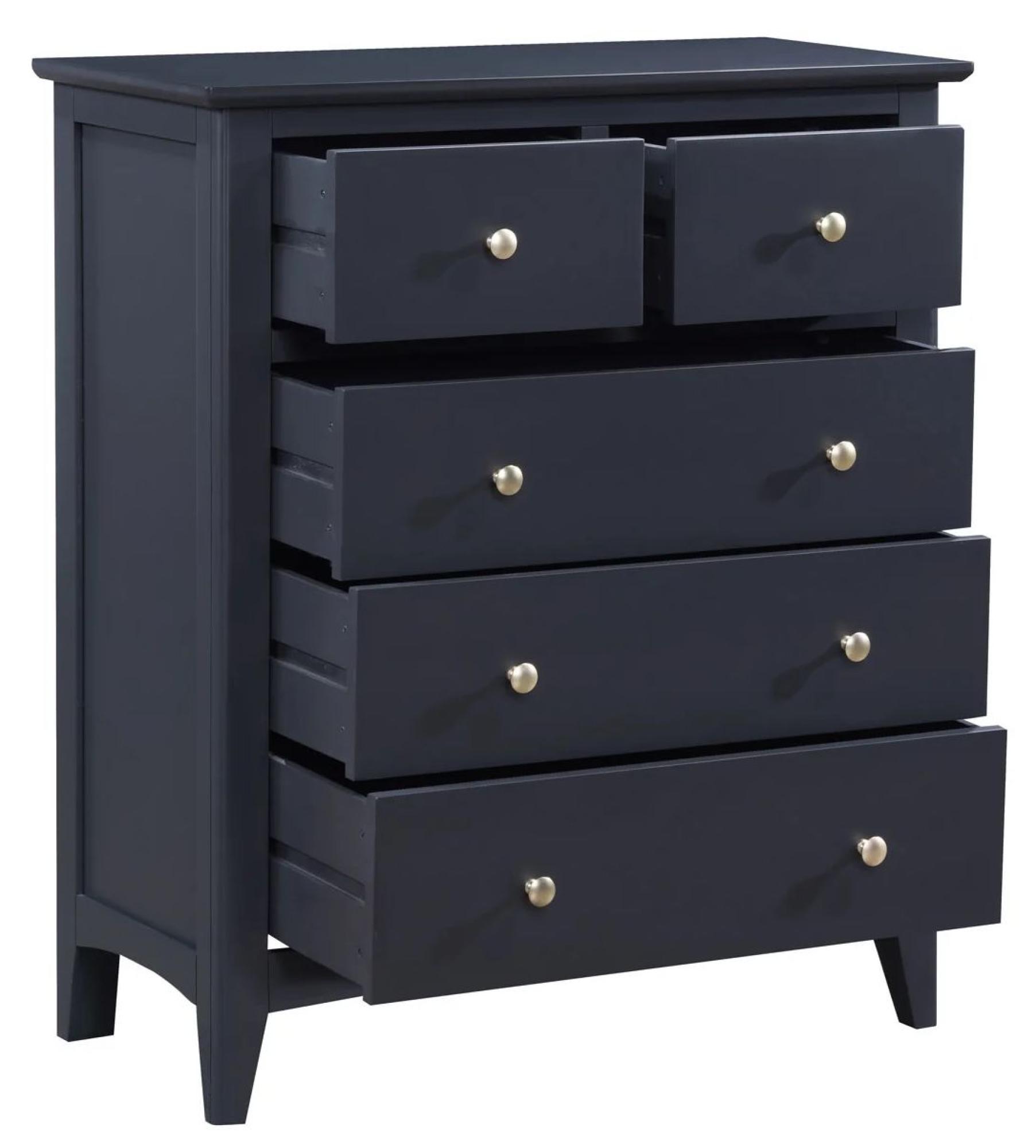 Product photograph of Luciana Black 2 3 Drawer Chest from Choice Furniture Superstore.