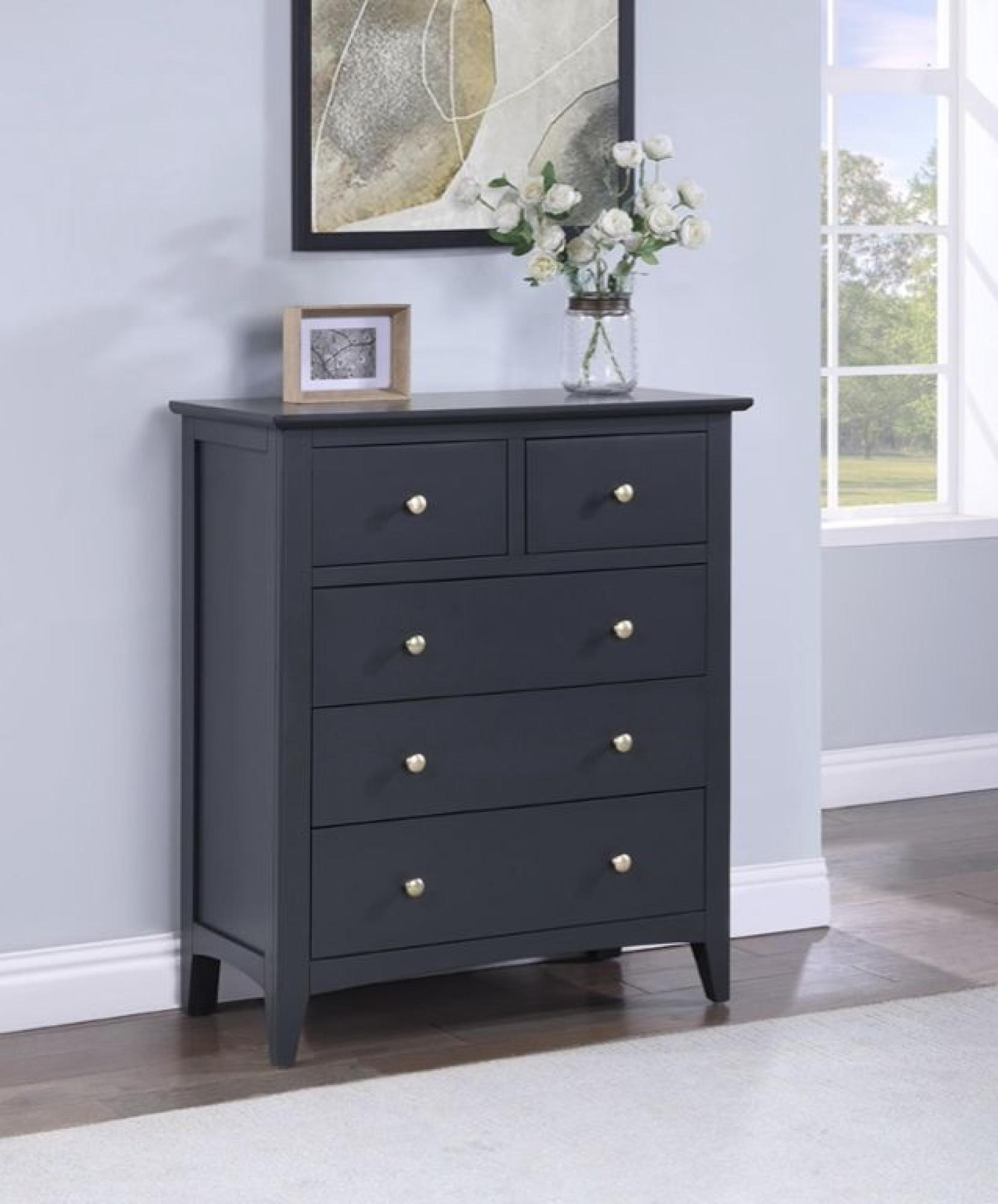 Product photograph of Luciana Black 2 3 Drawer Chest from Choice Furniture Superstore.