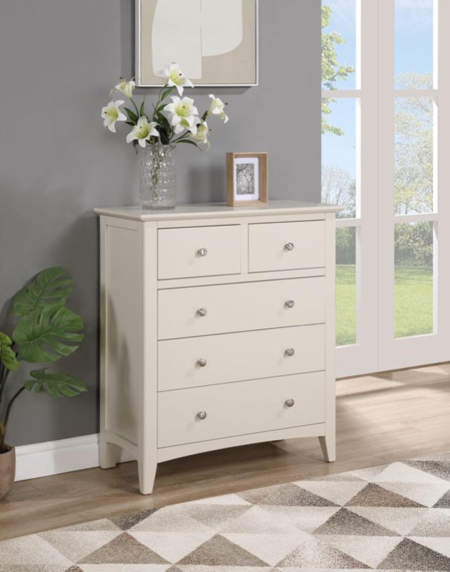 Product photograph of Luciana Ivory Painted 2 3 Drawer Chest from Choice Furniture Superstore.