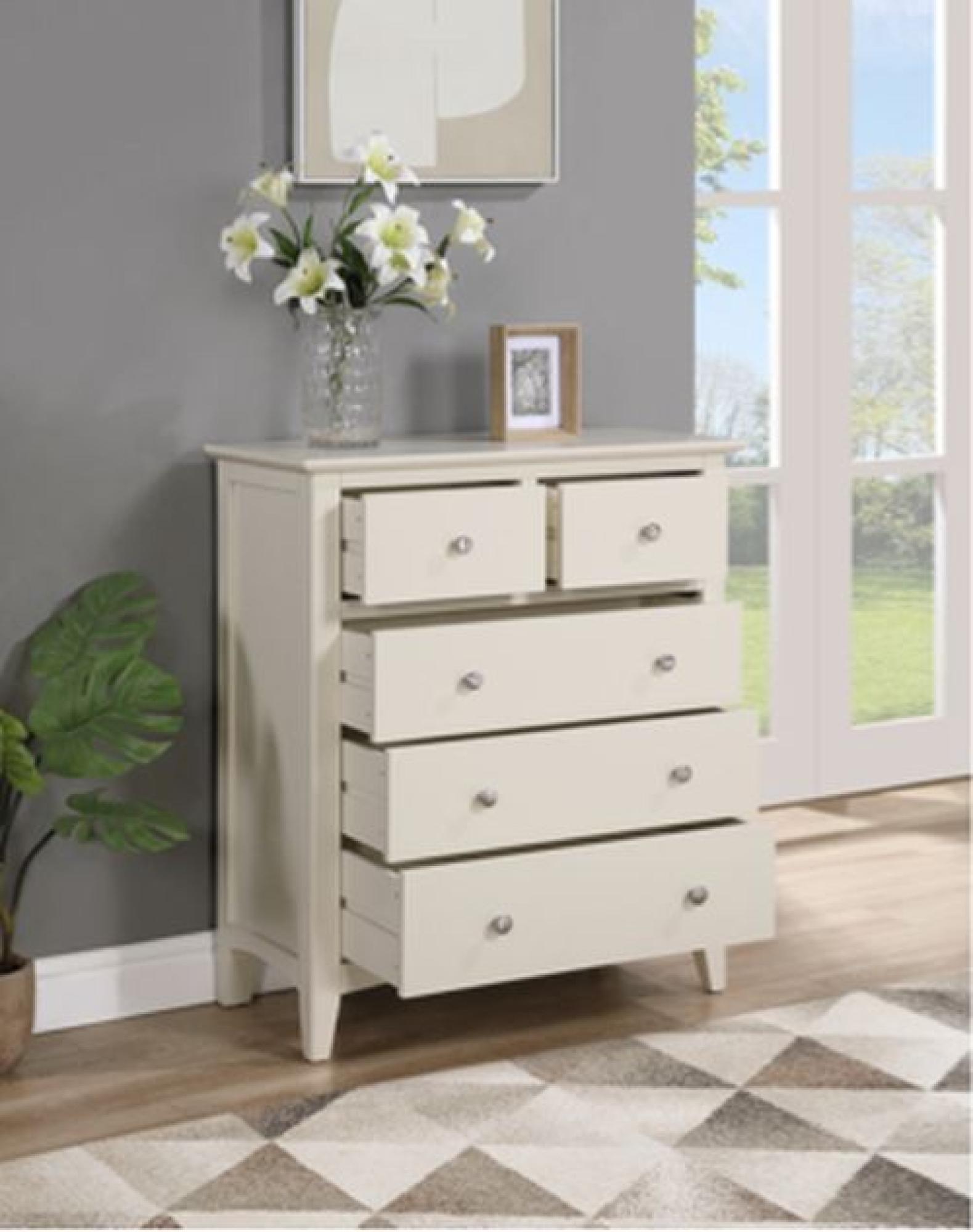 Product photograph of Luciana Ivory Painted 2 3 Drawer Chest from Choice Furniture Superstore.