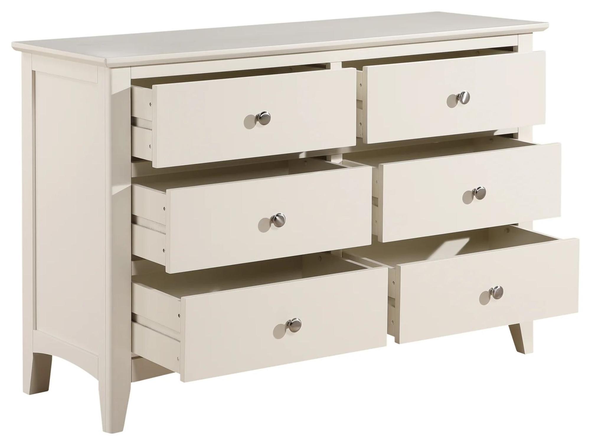 Product photograph of Luciana Ivory Painted 6 Drawer Wide Chest from Choice Furniture Superstore.