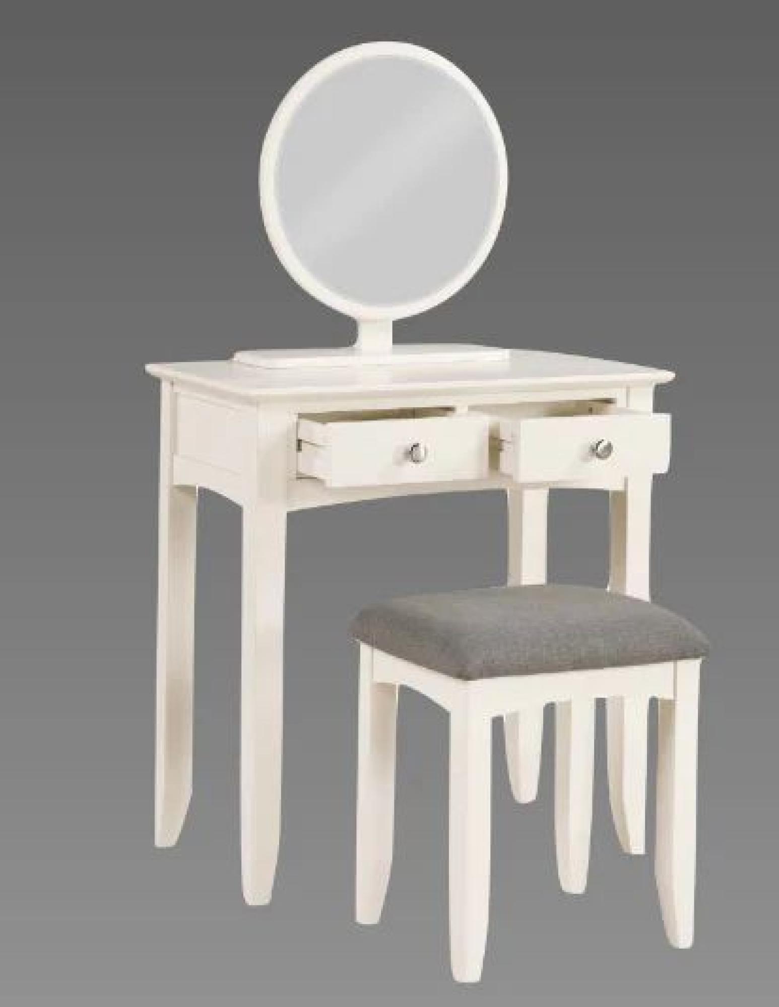 Product photograph of Luciana Ivory Painted 2 Drawer Dressing Table And Stool from Choice Furniture Superstore.