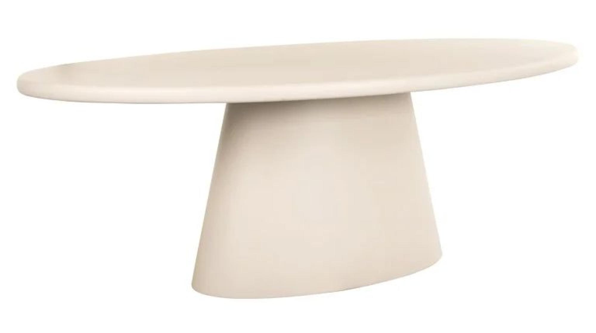 Product photograph of Clayton Beige 10 Seater Oval Pedestal Dining Table from Choice Furniture Superstore.