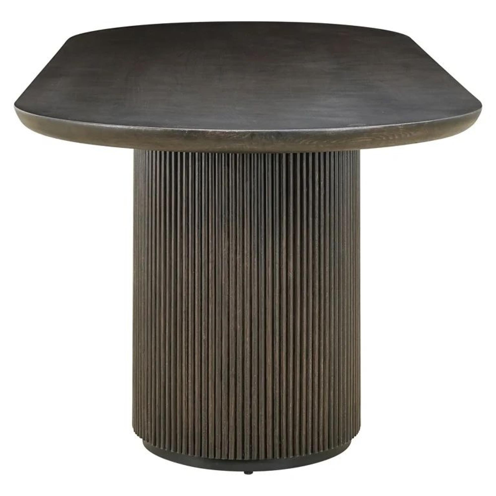 Product photograph of Kingston Brown 10 Seater Oval Dining Table With Fluted Base from Choice Furniture Superstore.
