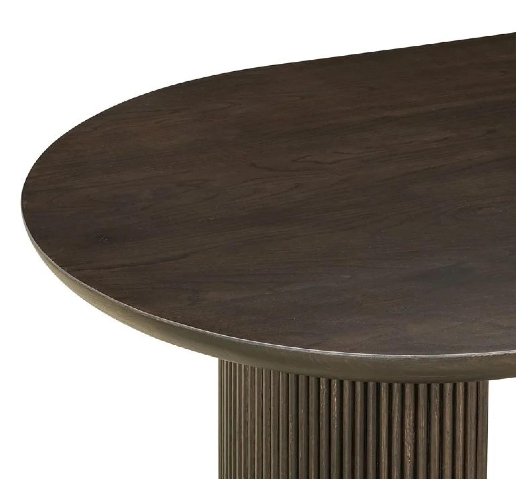 Product photograph of Kingston Dark Coffee 12 Seater Oval Dining Table With Fluted Base from Choice Furniture Superstore.