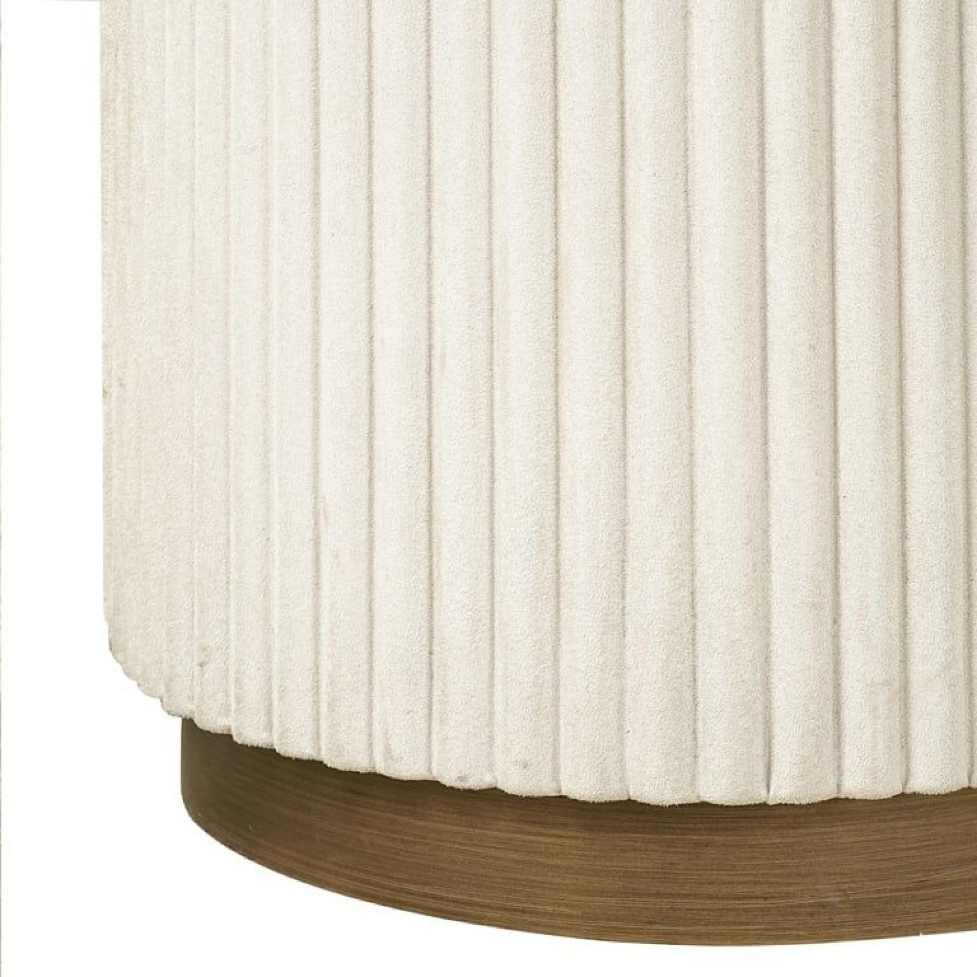 Product photograph of Tivoli White Ribbed Set Of 2 Round End Tables With Gold Trim from Choice Furniture Superstore.