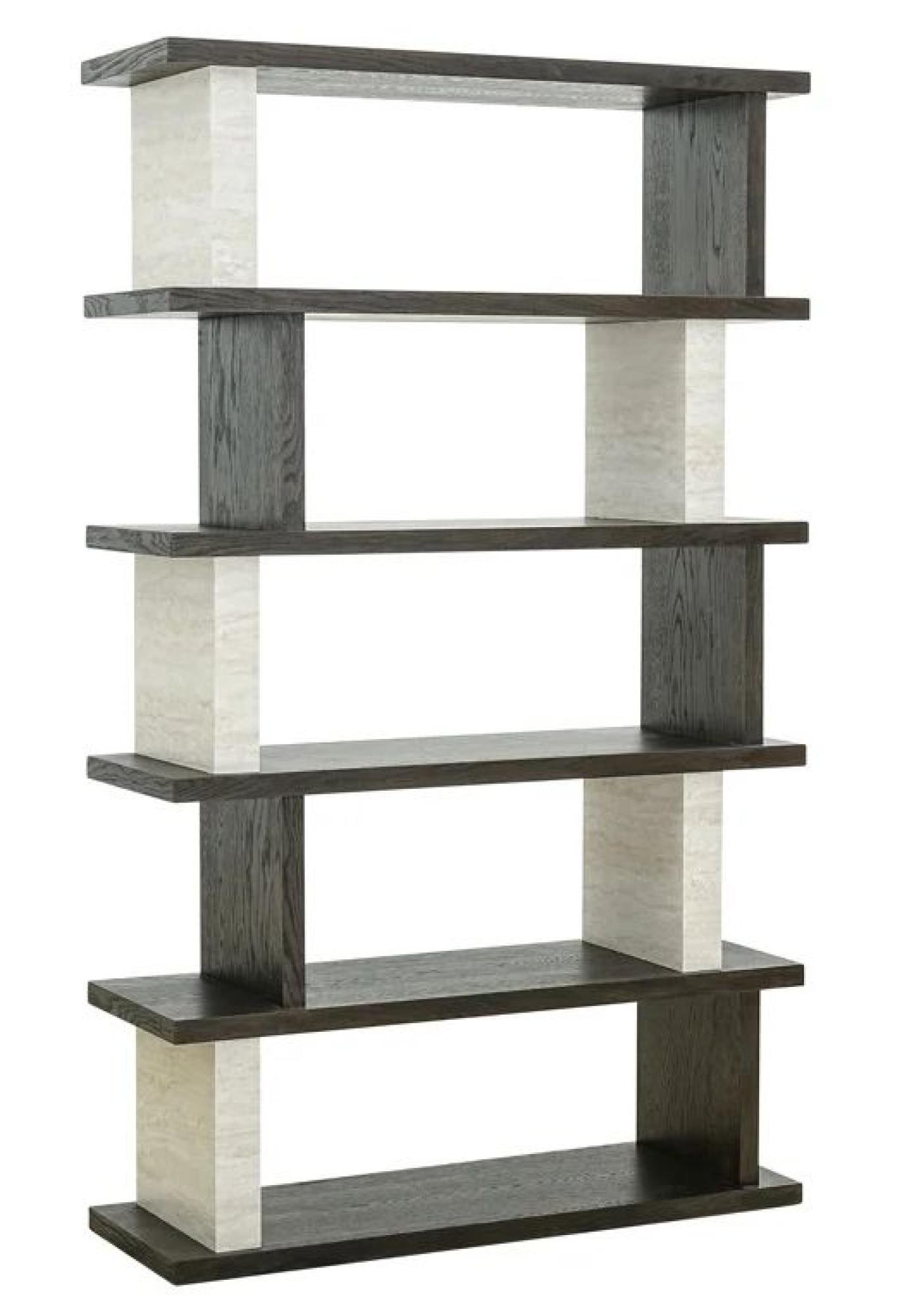 Product photograph of Waldorf White And Black Open Shelving Unit from Choice Furniture Superstore.