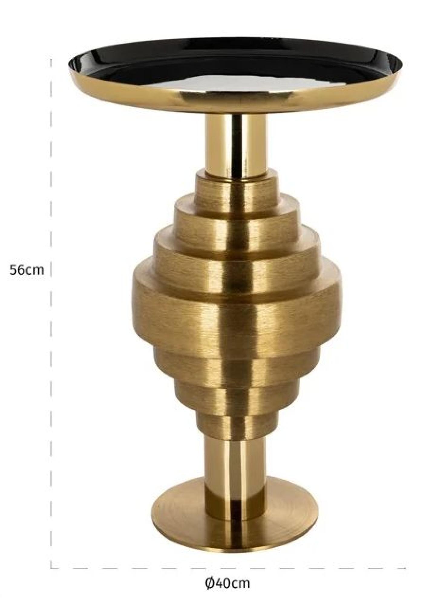 Product photograph of Renao Black And Gold Round End Table from Choice Furniture Superstore.