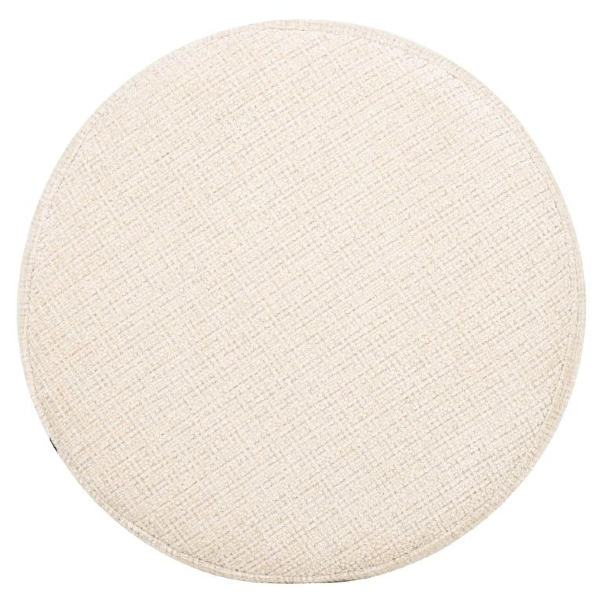 Product photograph of Gallice Beige Travertine Round Pouffe from Choice Furniture Superstore.