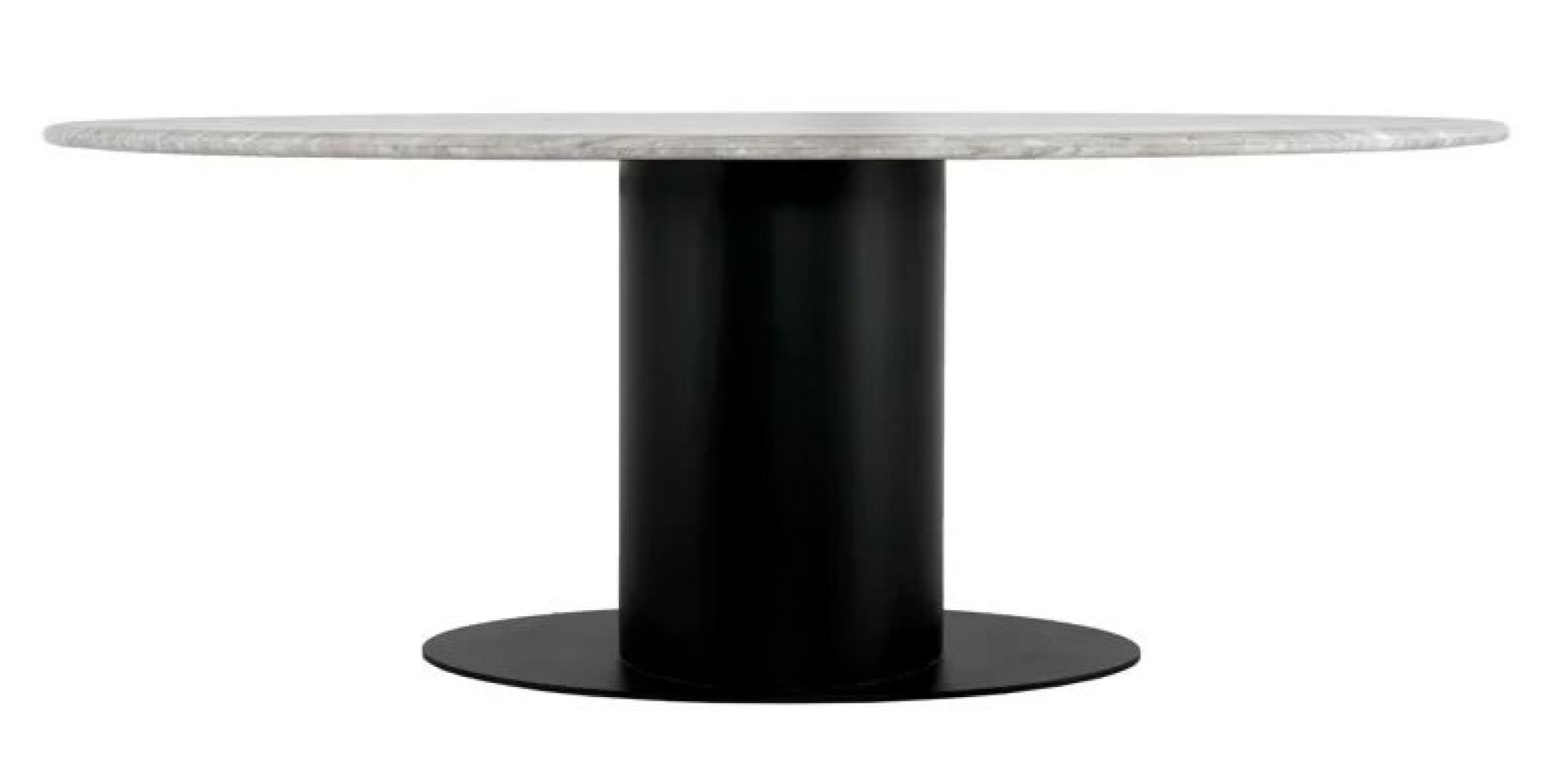 Product photograph of Brodman Grey Marble 8 Seater Oval Pedestal Dining Table from Choice Furniture Superstore.