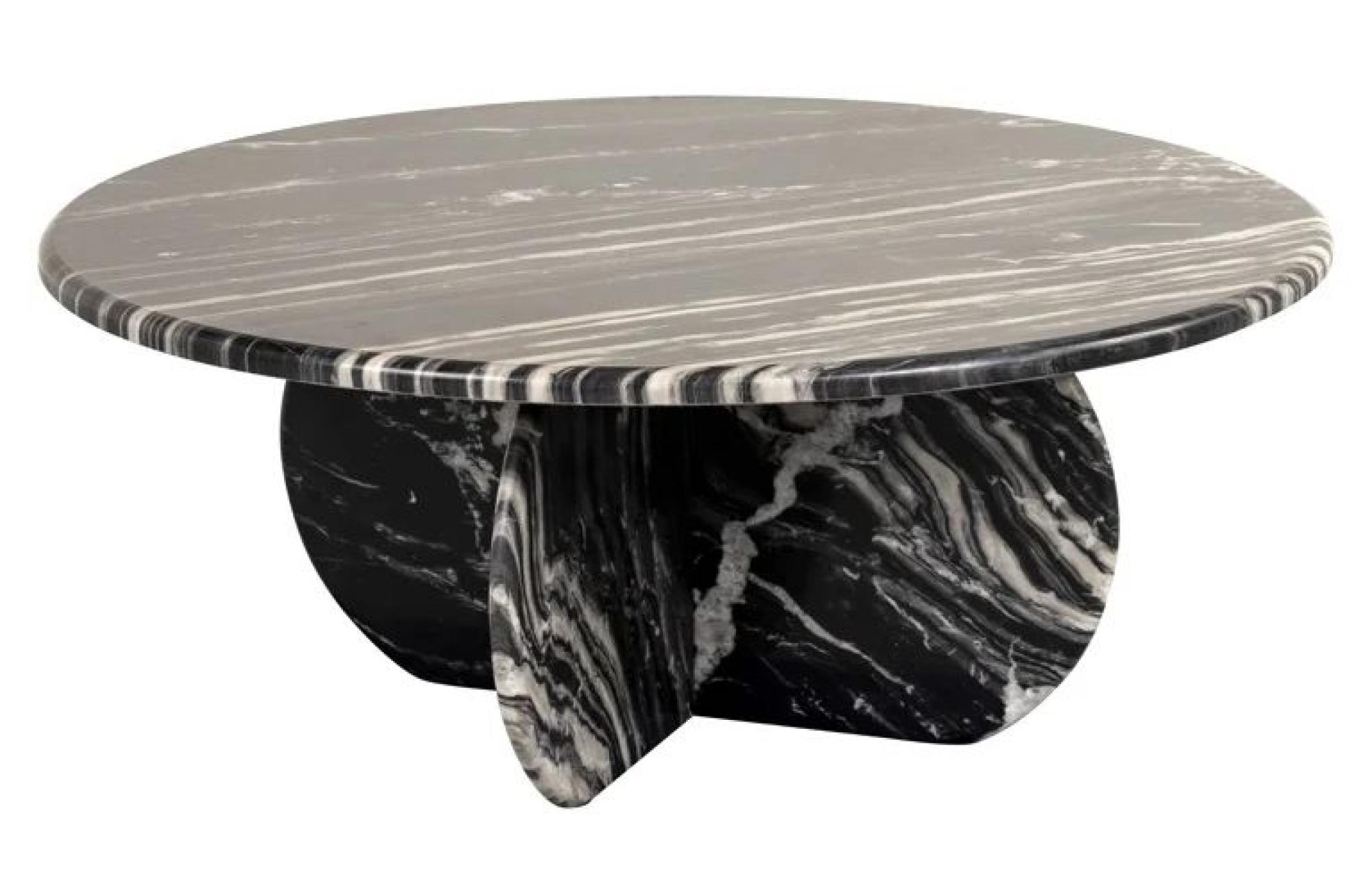 Product photograph of Bancroft Black Marble Round Coffee Table from Choice Furniture Superstore.